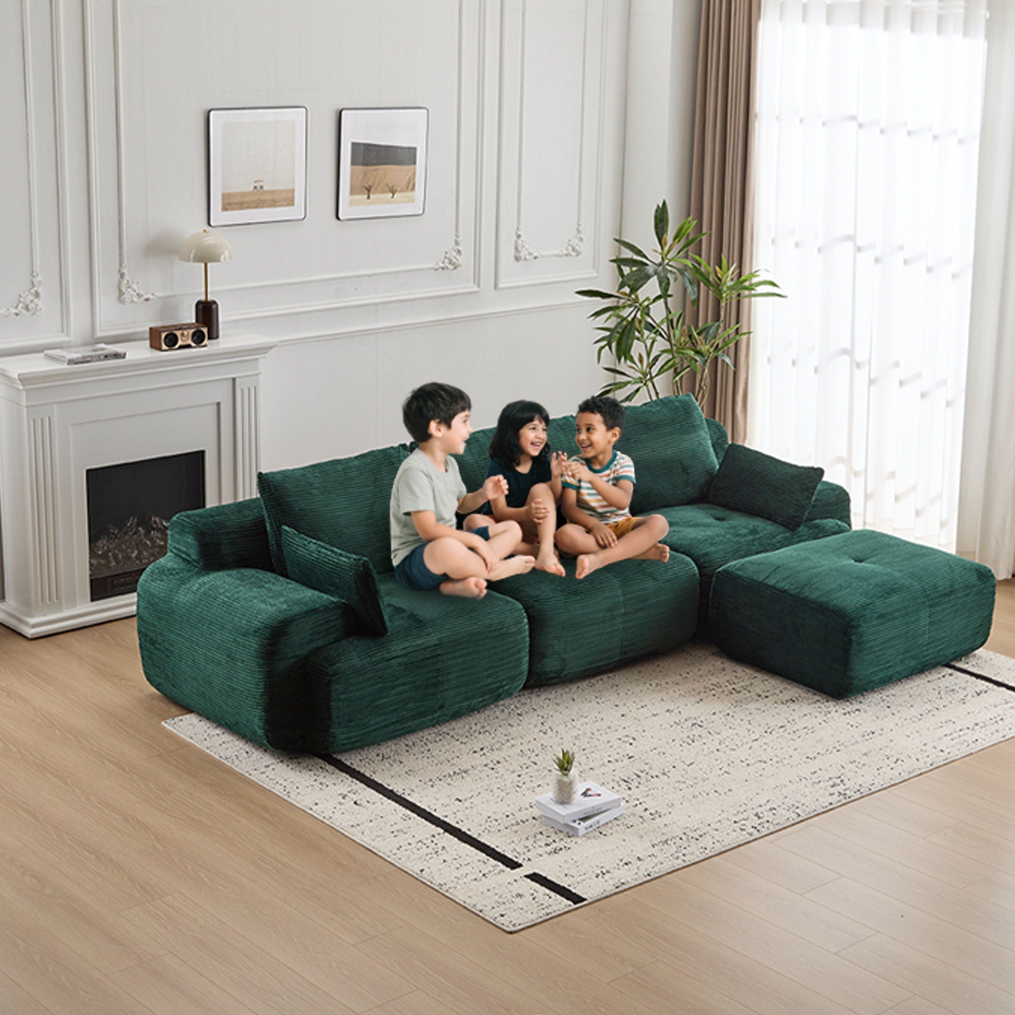 Compressed Sofa, Large Sectional Couches For Living Room, - Green