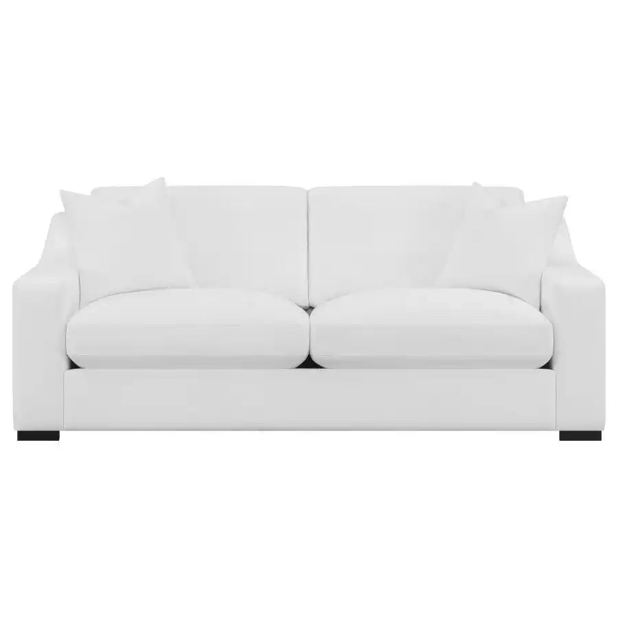 Ashlyn - Upholstered Sloped Arm Sofa - White