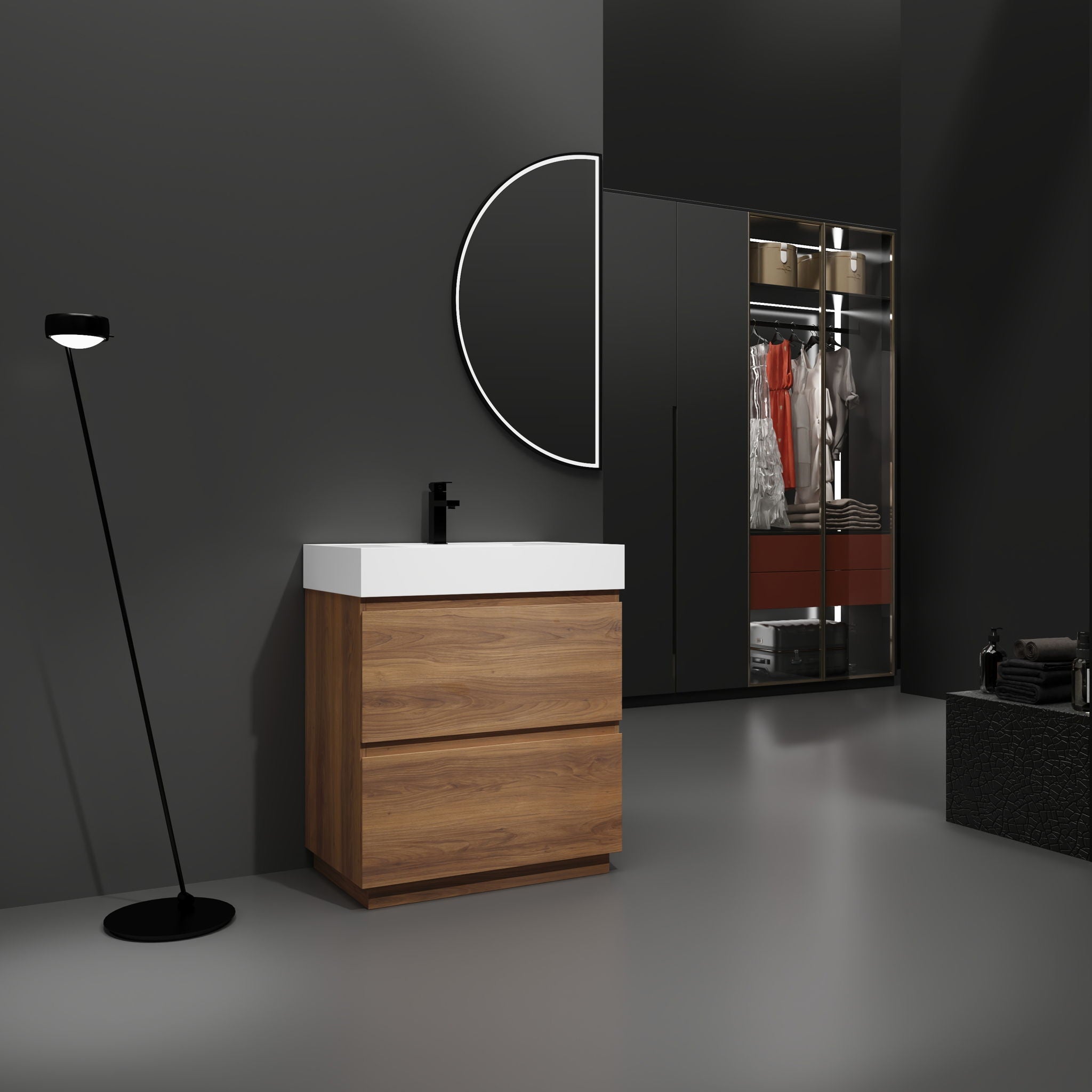 Modern Freestanding Bathroom Vanities With Single Sink Combo