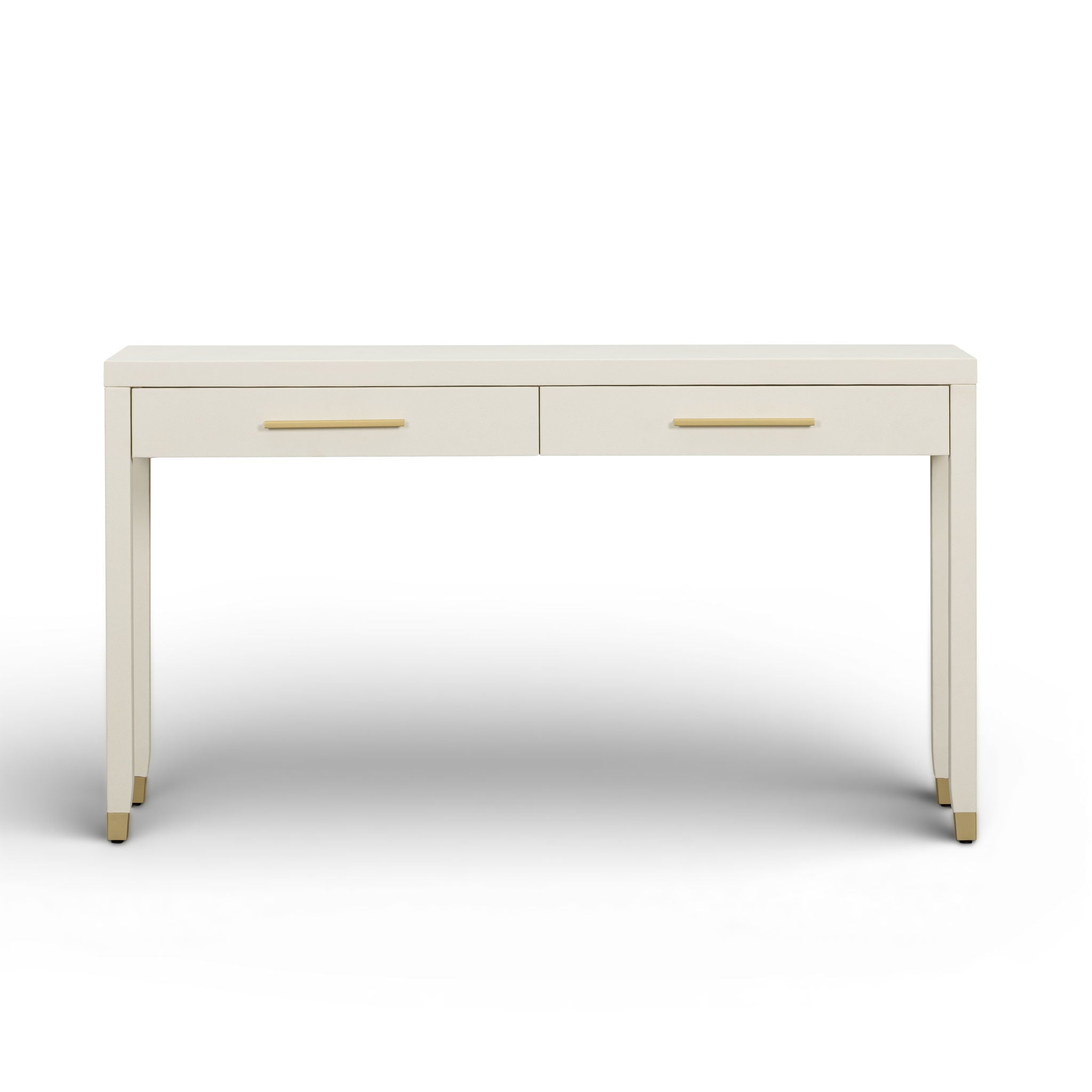 Dani - Faux Shagreen 2-Drawer Console Table - Cream