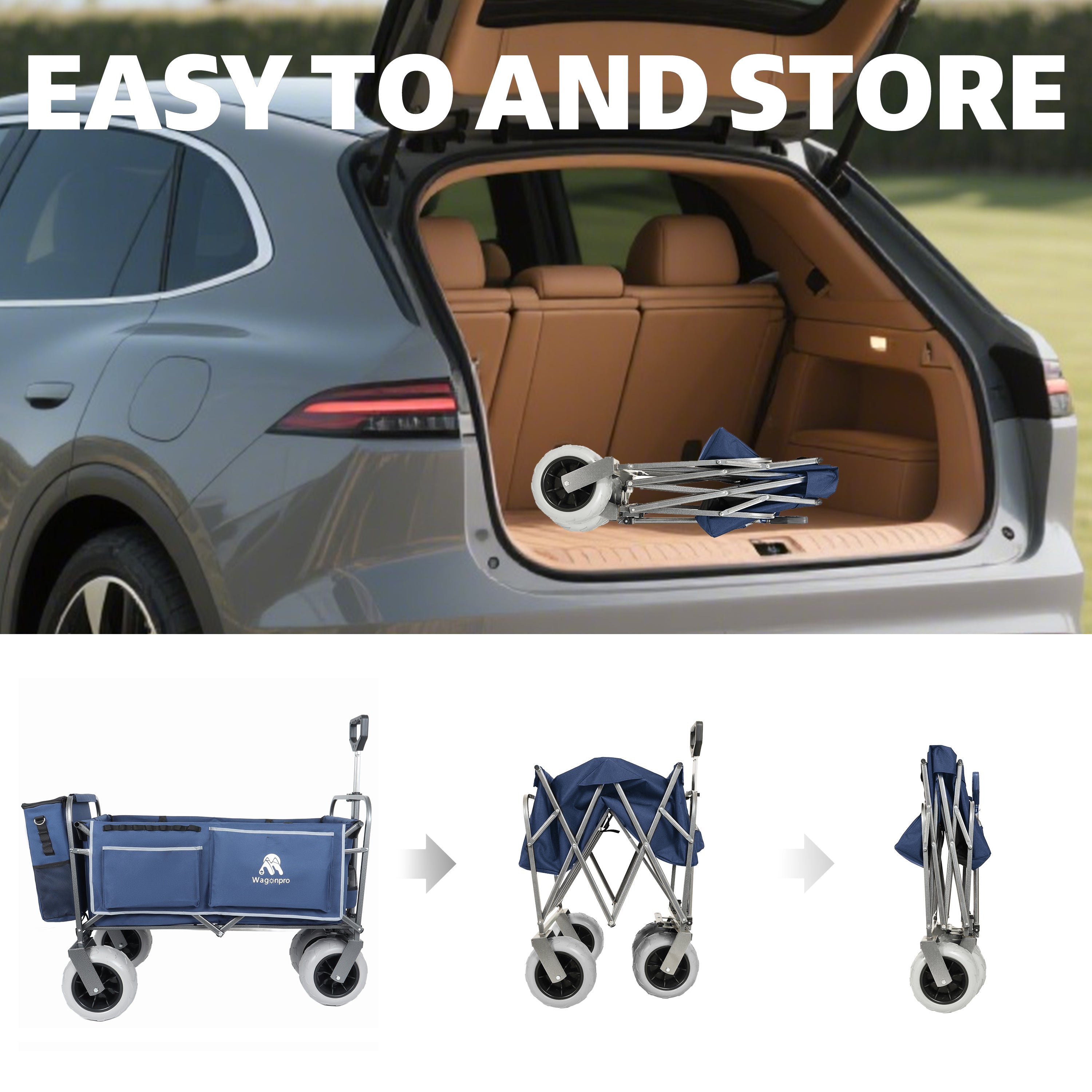 Beach Wagon with Big Wheels for Sand 500lbs Capacity