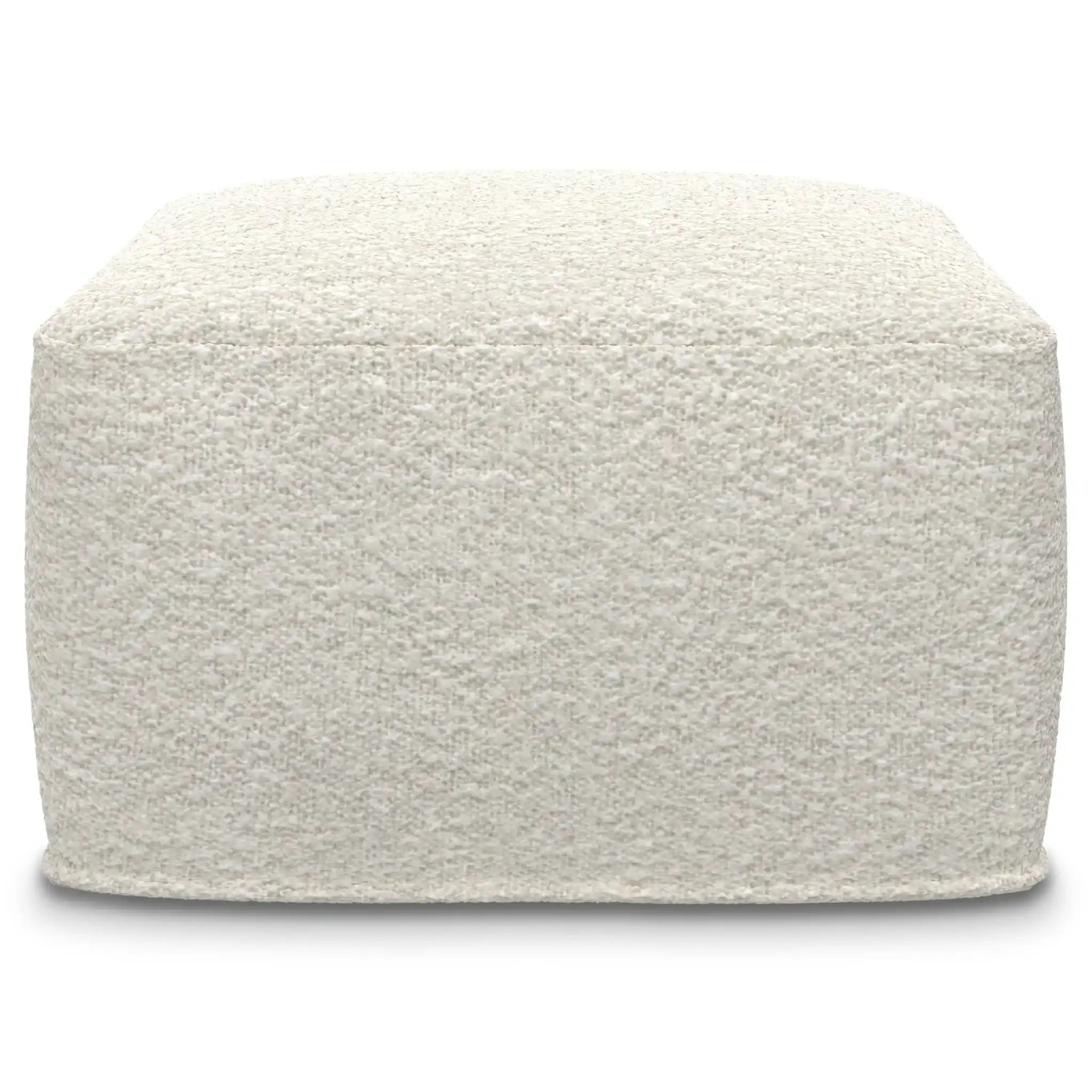 Chantal - Square Pouf - Ivory