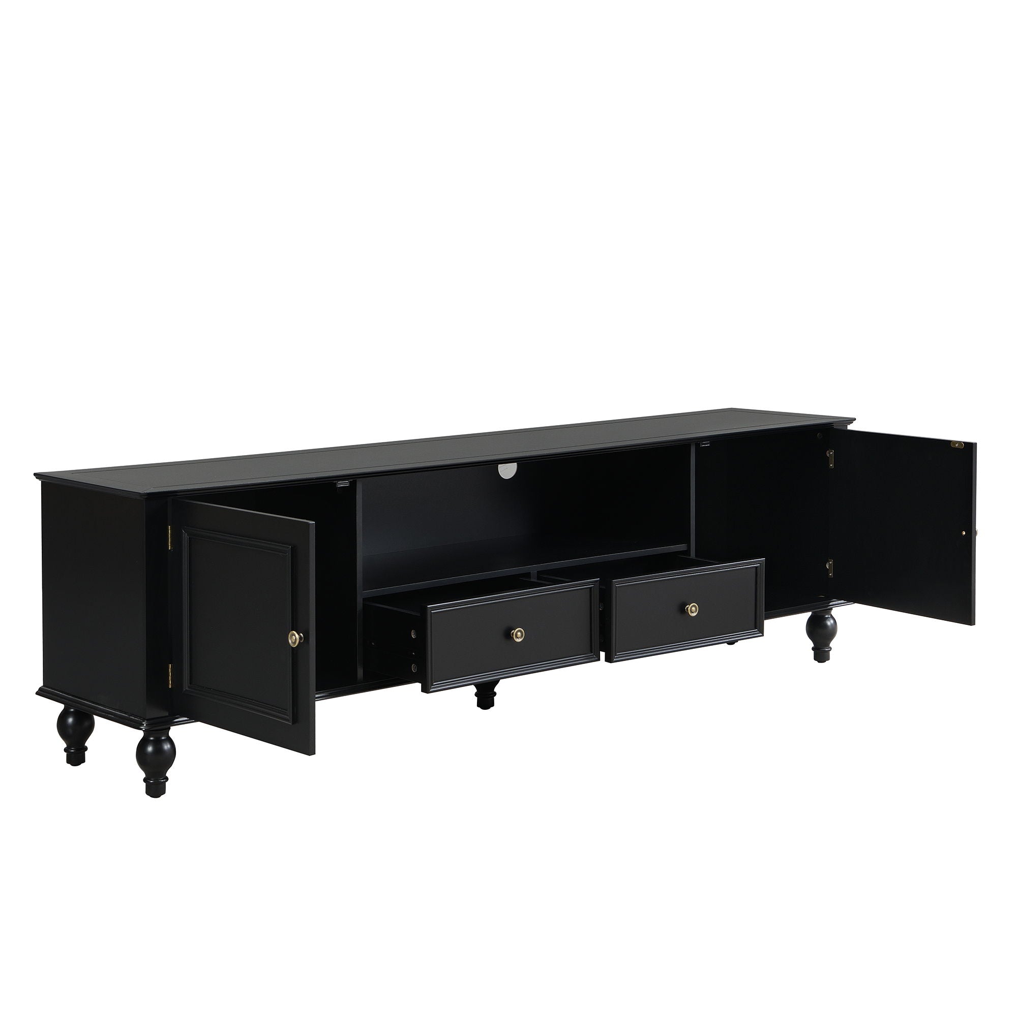 TV Stand For TVs Up To 80", Entertainment Center With Open Compartment