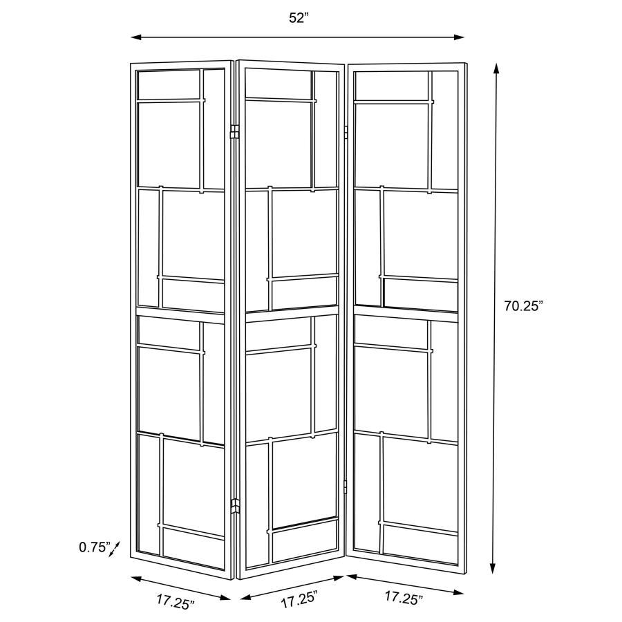 Damis - 3-Panel Room Divider Folding Shoji Screen - Black