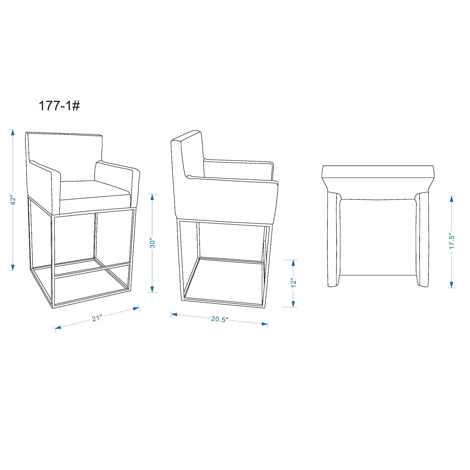 Ambassador - Barstool With Square Frame