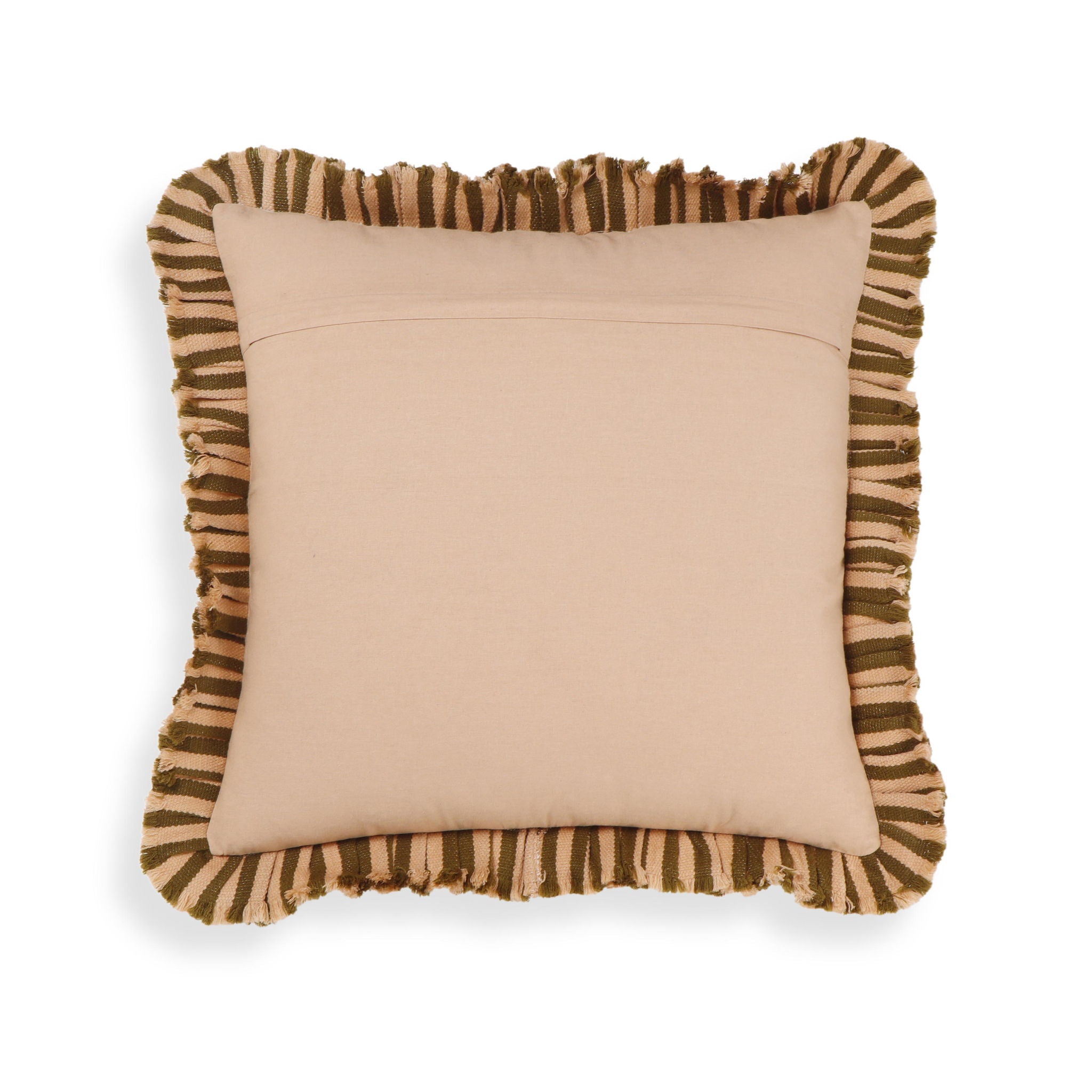 Alessia - 20" Square Striped Ruffle Accent Pillow Cover