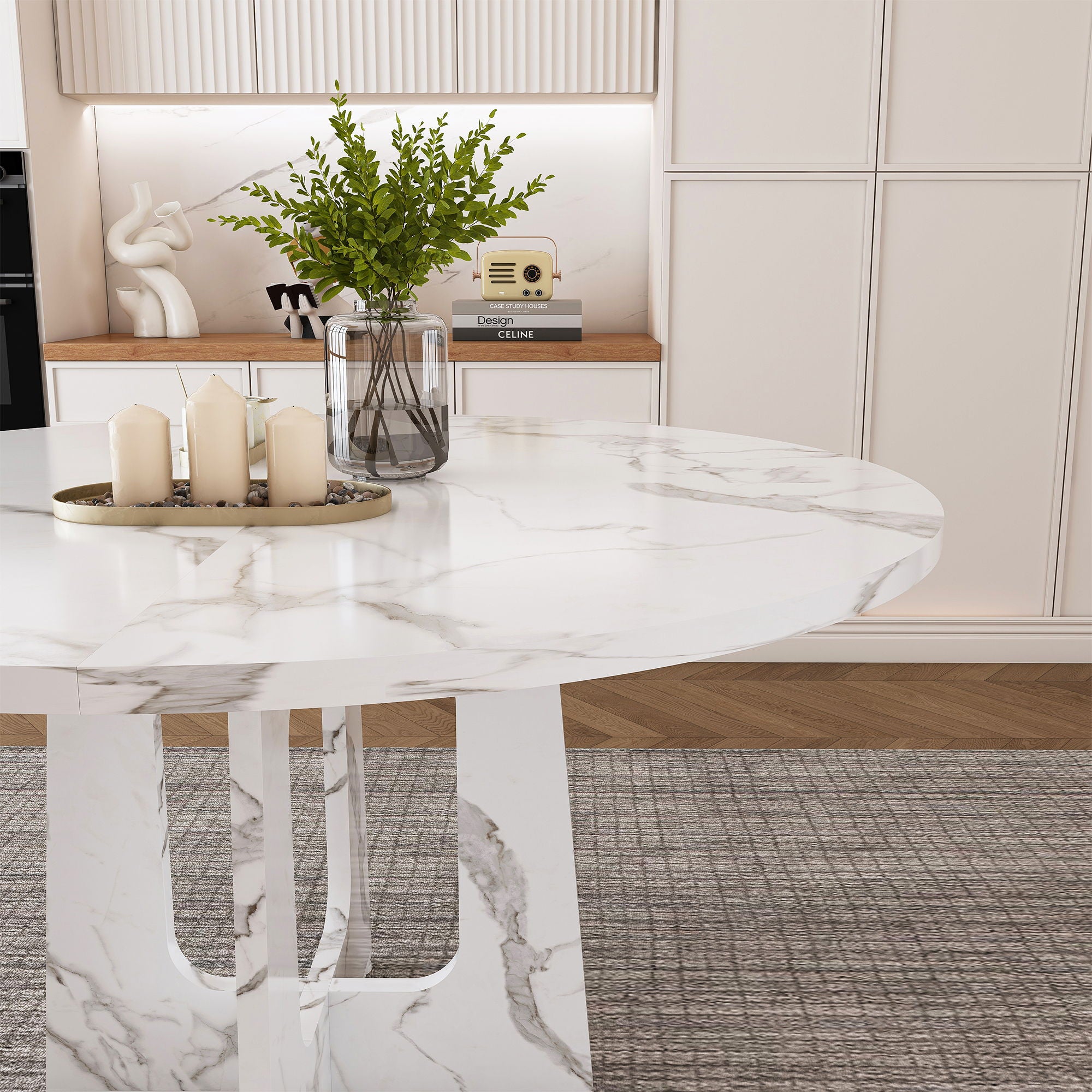 Round Dining Table For 4 - White