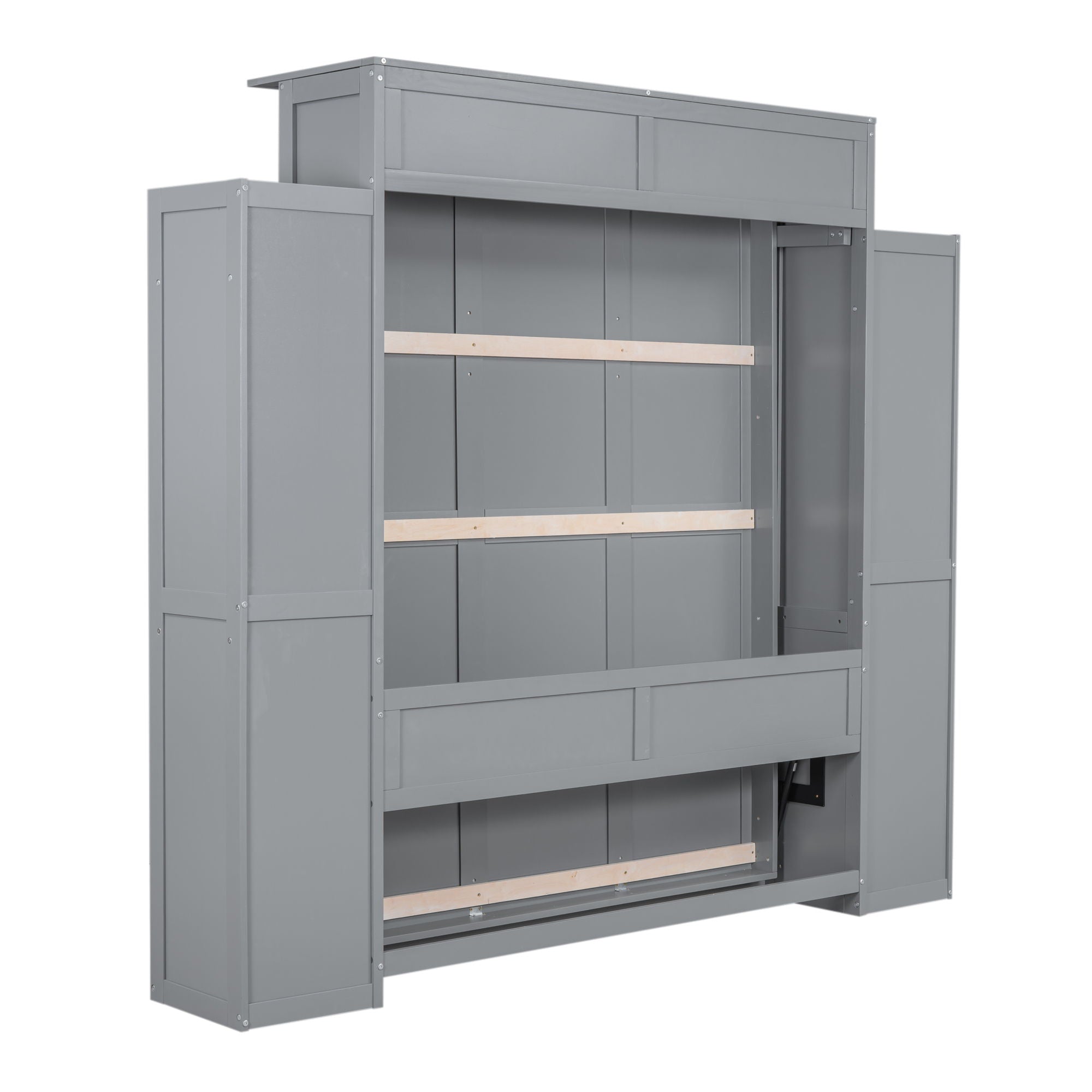 Wall Murphy Bed With Shelves And LED Lights