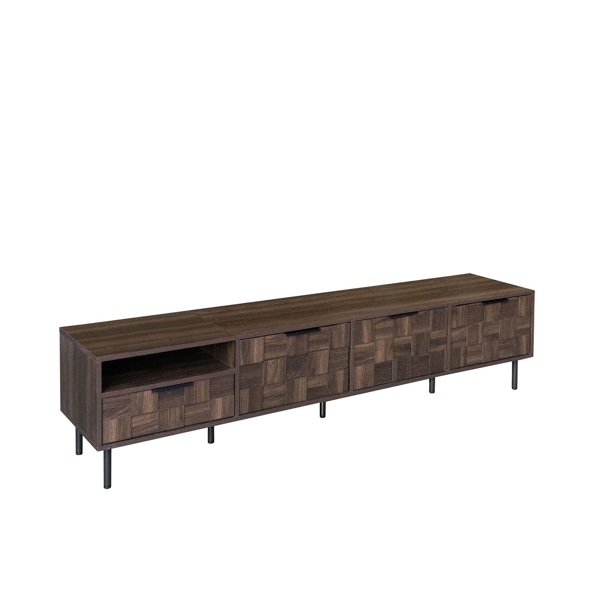 78" TV Stand With Storage Cabinets For Living Room - Walnut