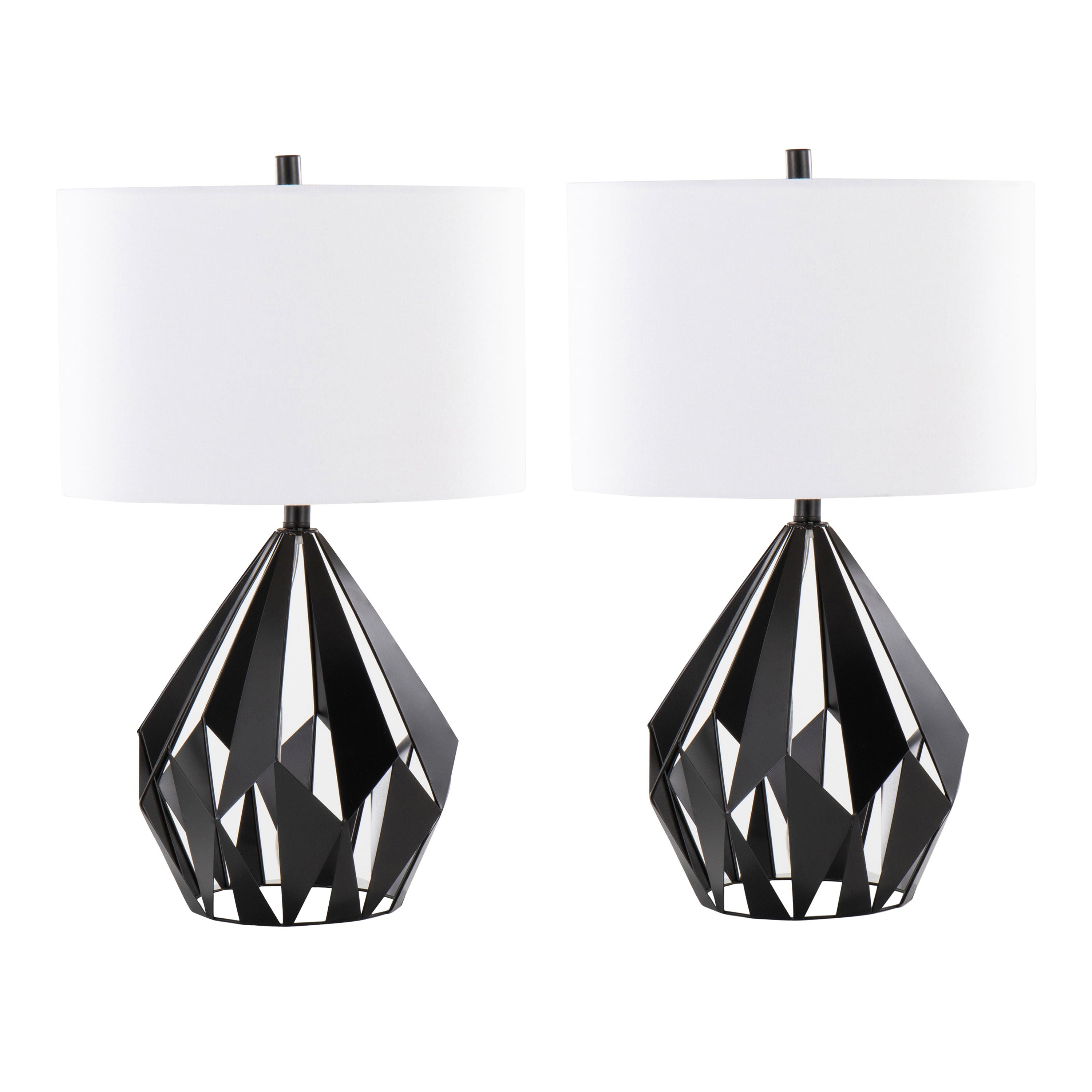 Geome Tri 28" Contemporary Metal Table Lamp Set