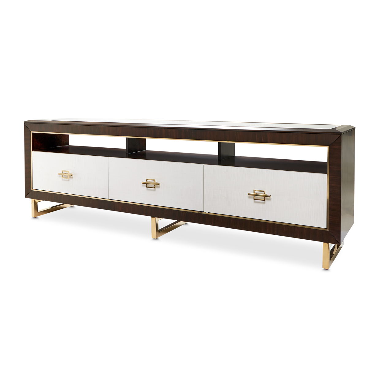 Belmont Place - Media Cabinet - White / Dark Brown