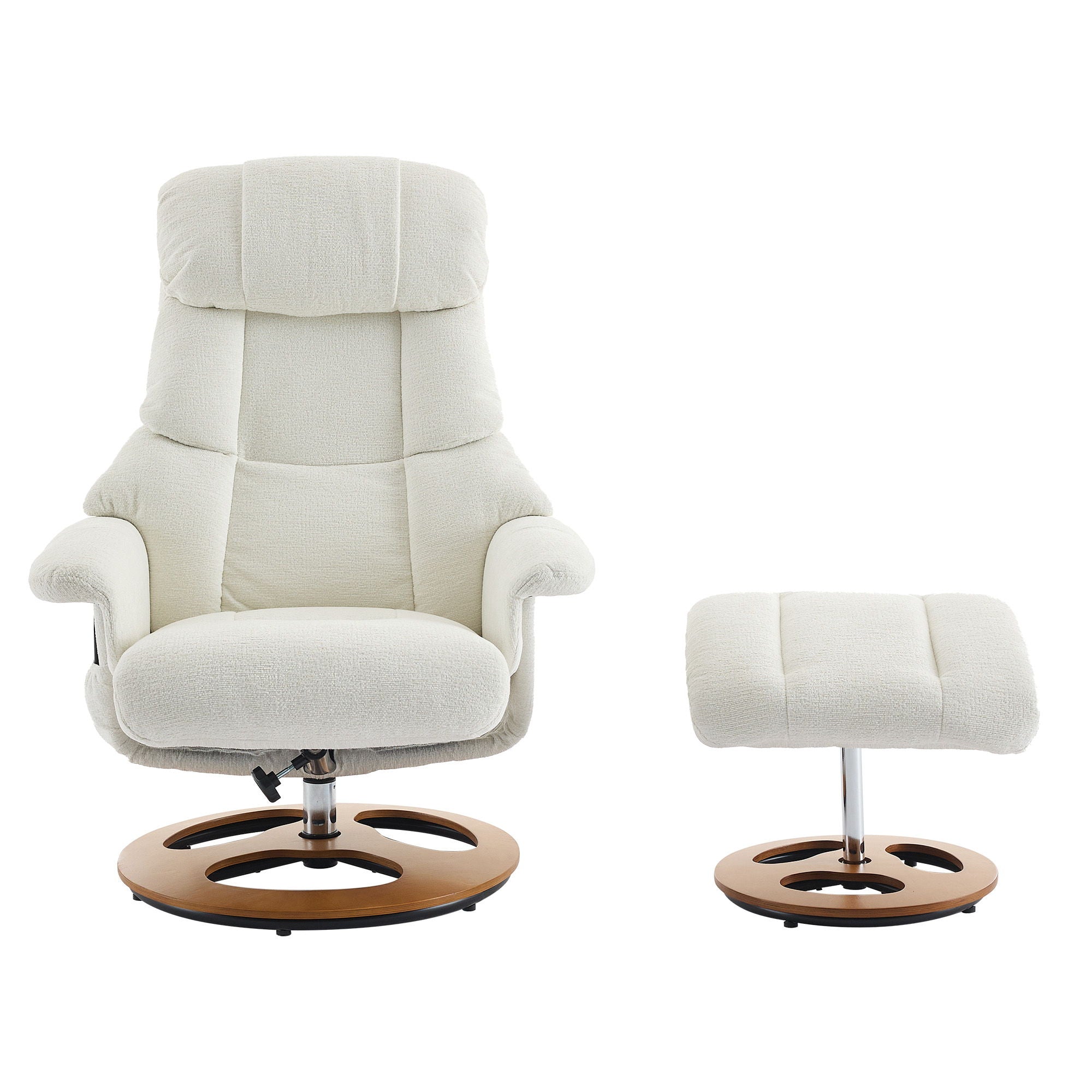 Ergonomic Recliner Chair With Ottoman, Modern 360° Swivel With Footstool