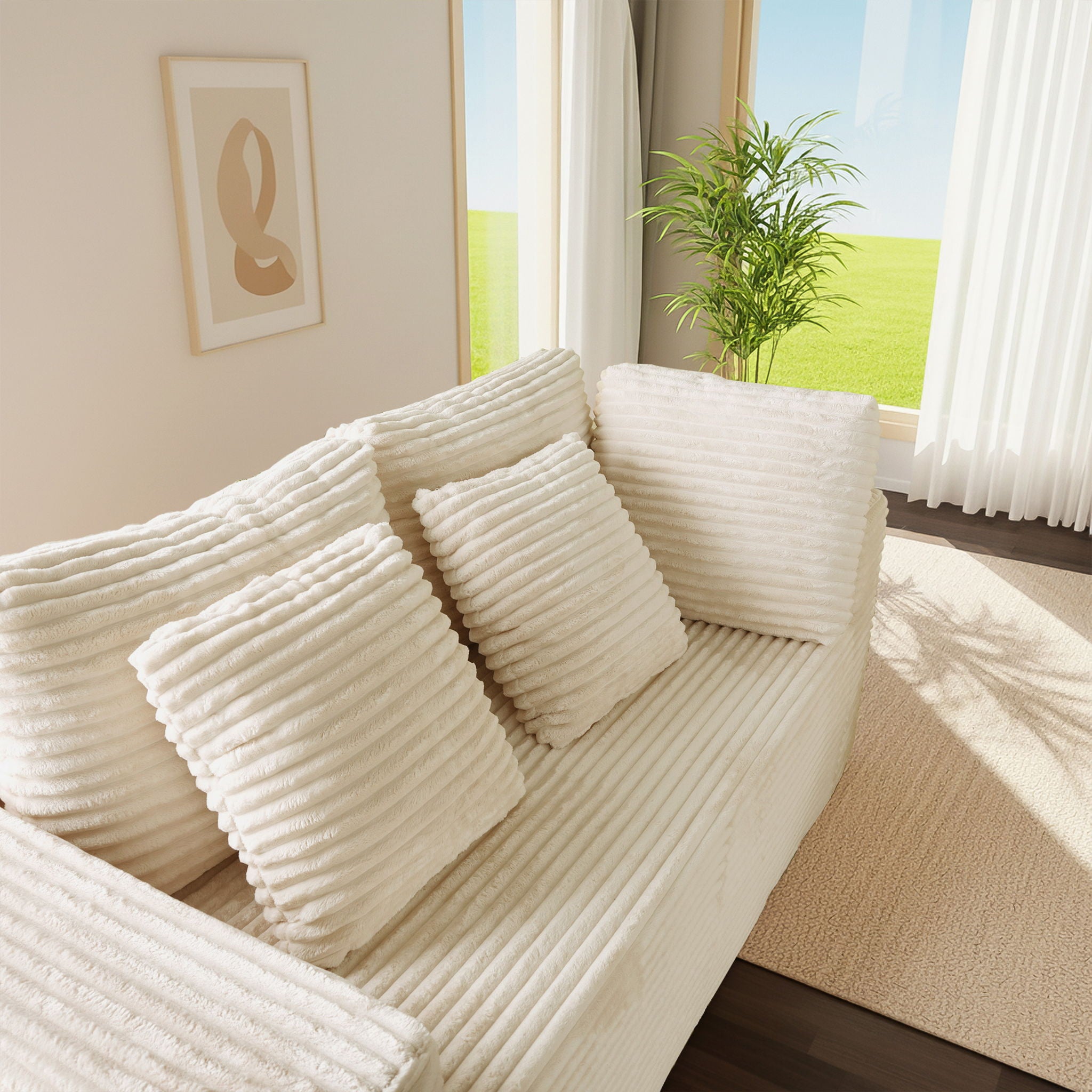 Modular U Shaped Sectional Sofa With Reversible Design