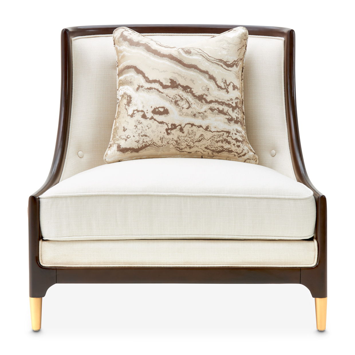 Belmont Place - Accent Chair - Cream / Espresso