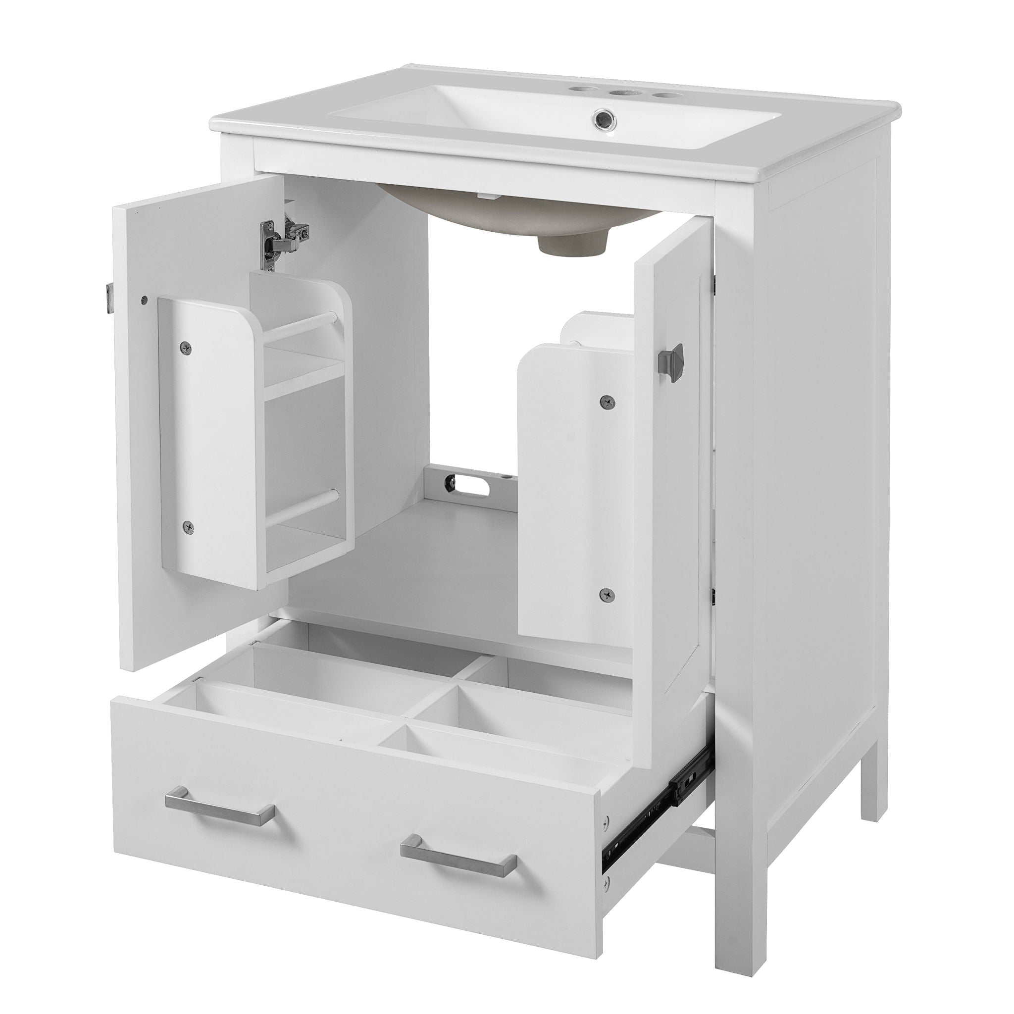 Bathroom Vanity With Integrated Undermount Ceramic Sink, 2 Doors And 1 Drawer, Soft Close Hinges - Best Buy Furniture