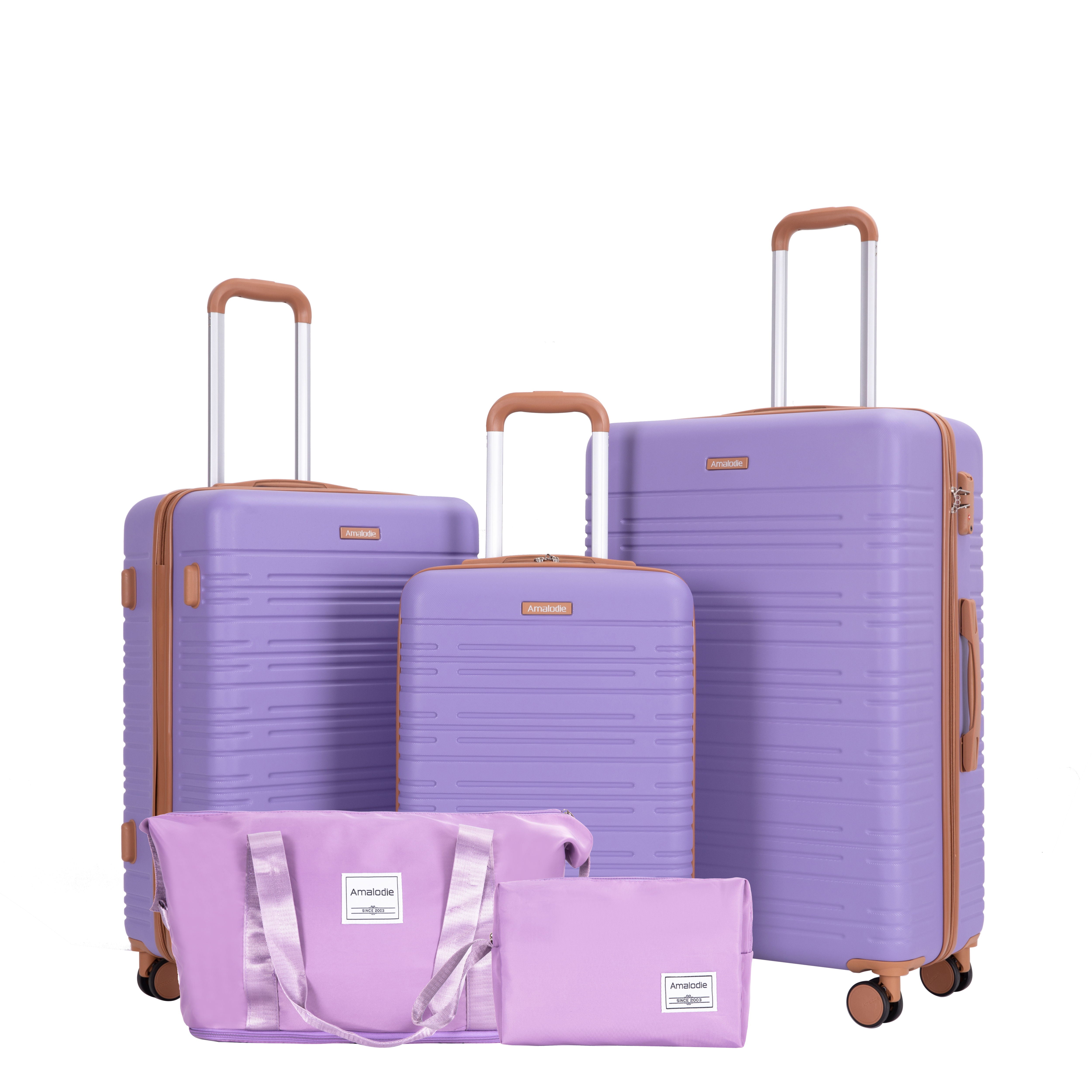 5 Piece Set Hard Case Spinner Wheels Luggage Sets With Tsa Lock