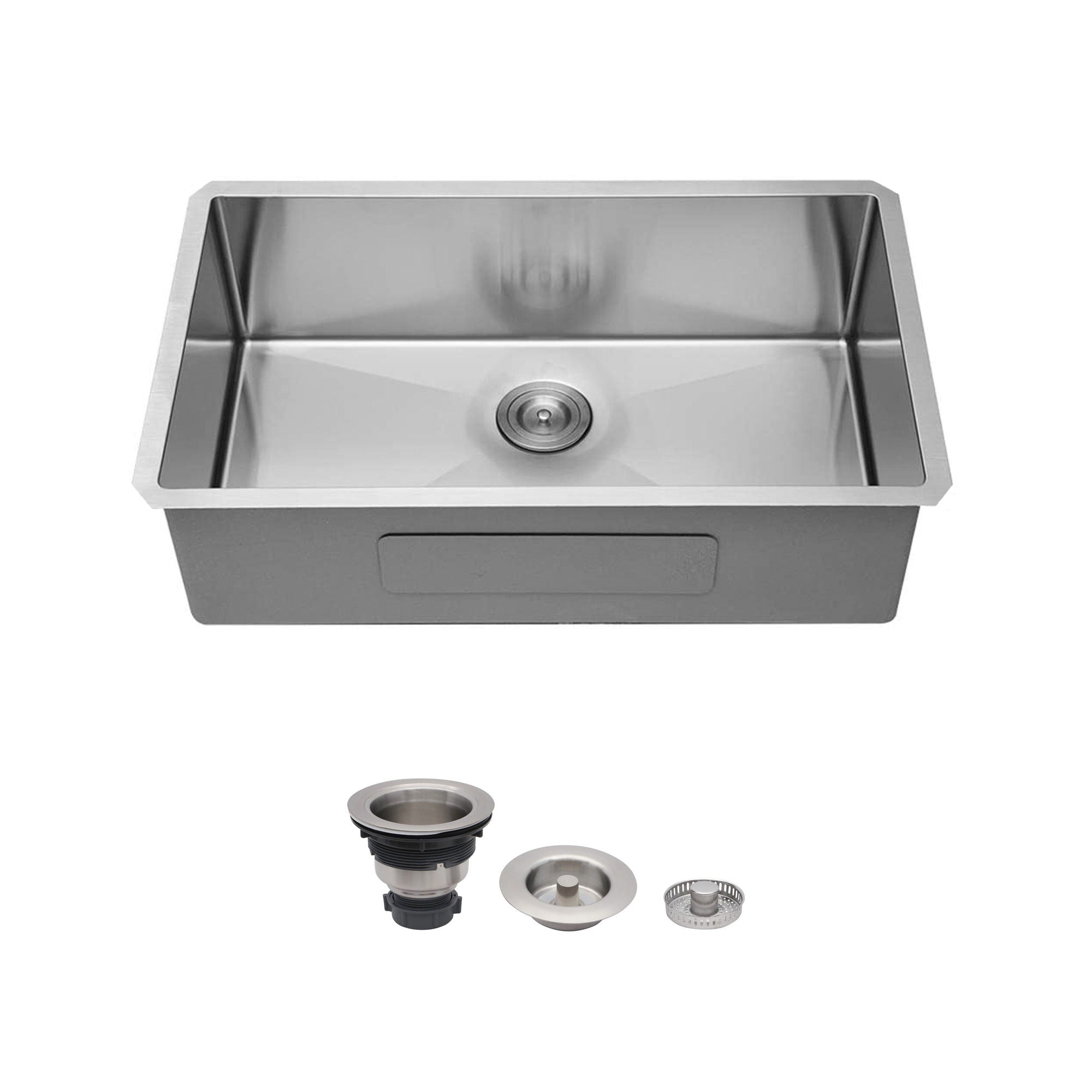 Undermount Kitchen Sink & Deep Single Bowl - Brushed Nickel