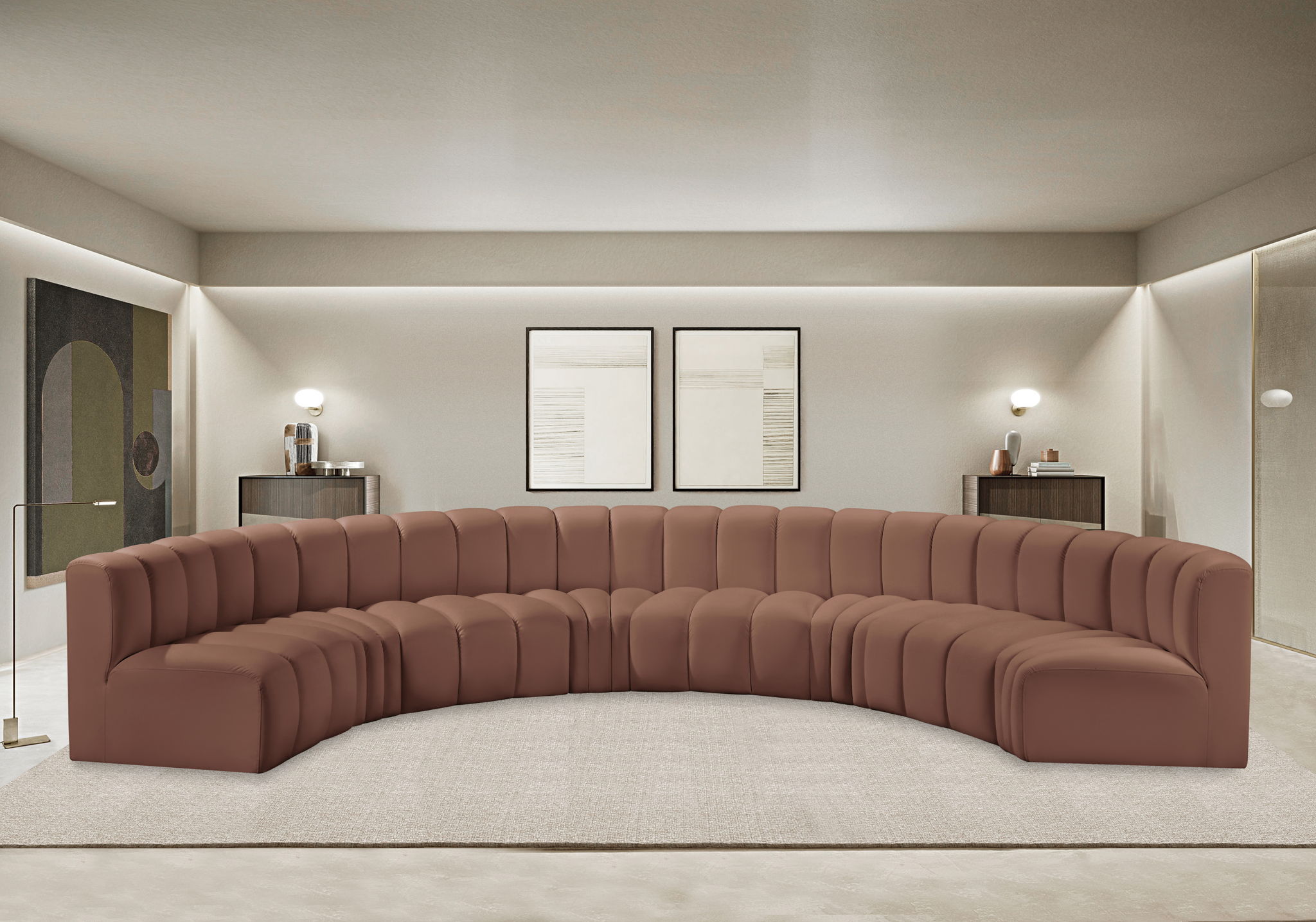 Arc - Faux Leather 8 Piece U-Shaped Modular Sofa