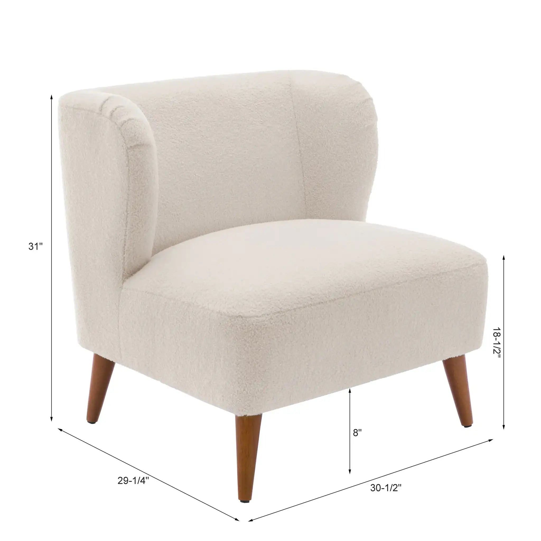 Veda - Accent Chair With Wrap Around Back Boucle - White - Best Buy Furniture