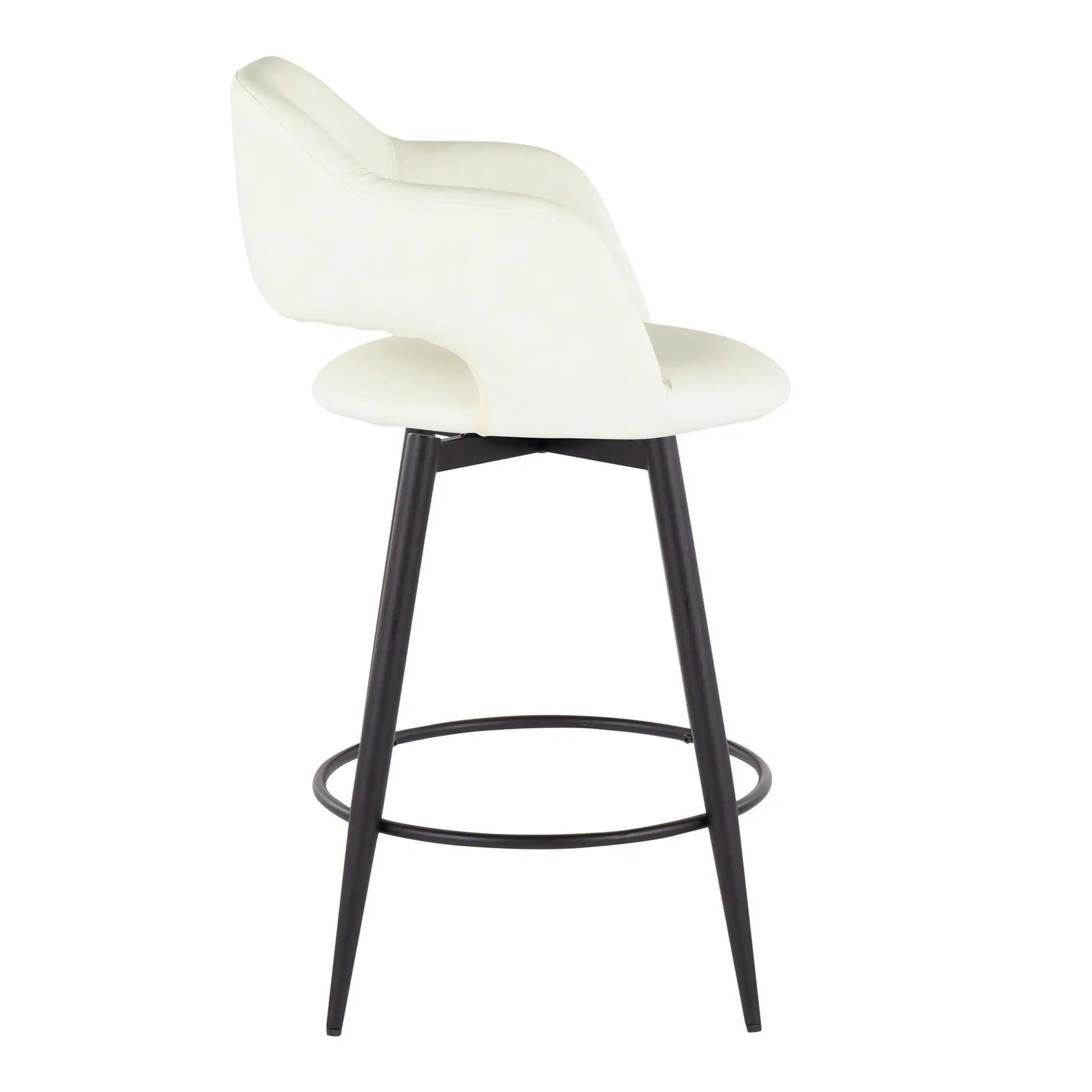 Margarite - Contemporary Fixed Height Counter Stool With Swivel With Round Footrest (Set of 2) - Best Buy Furniture