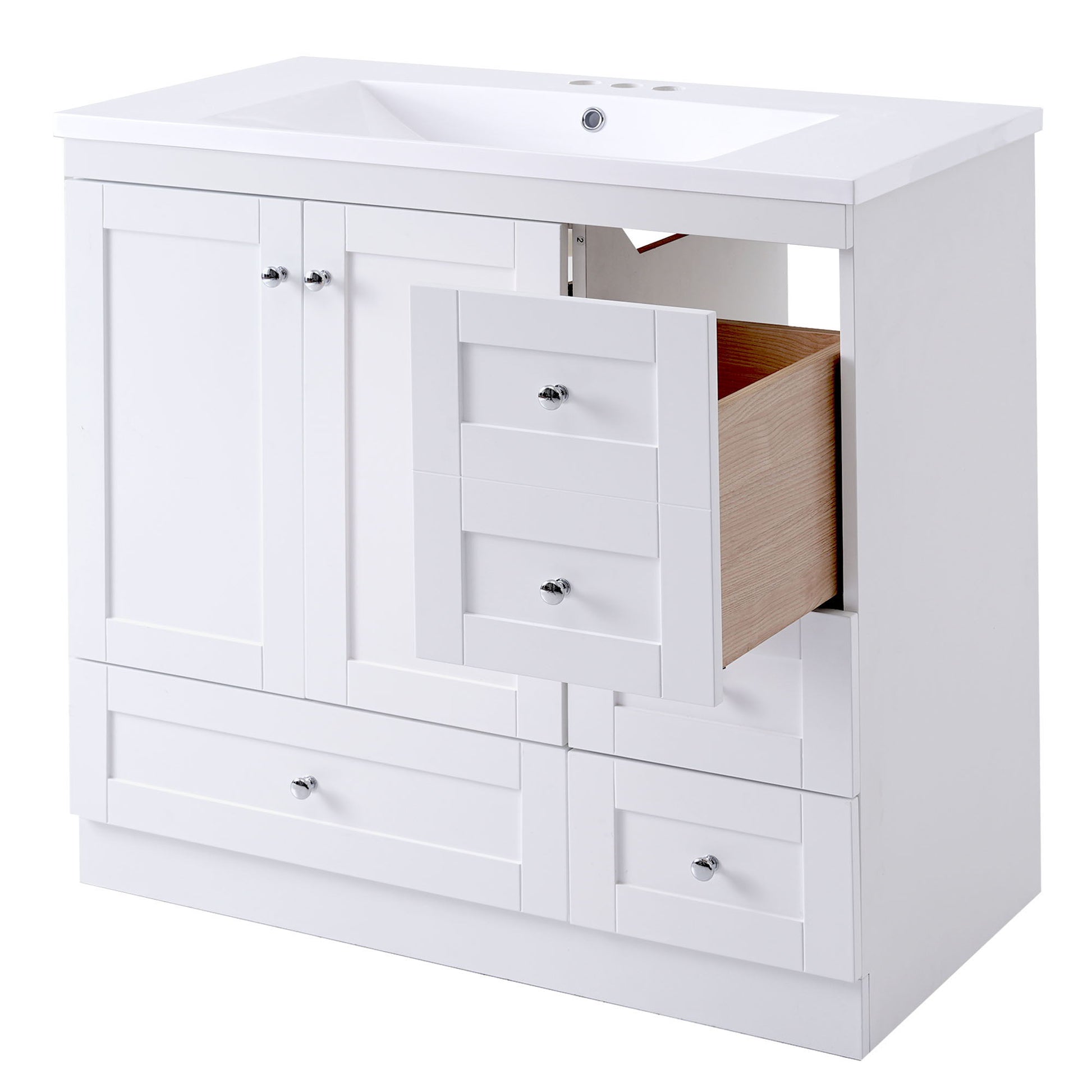 Shaker Free Standing Bathroom Vanity Cabinet With Sink, Soft Close Drawers, Soft Close Doors - Best Buy Furniture