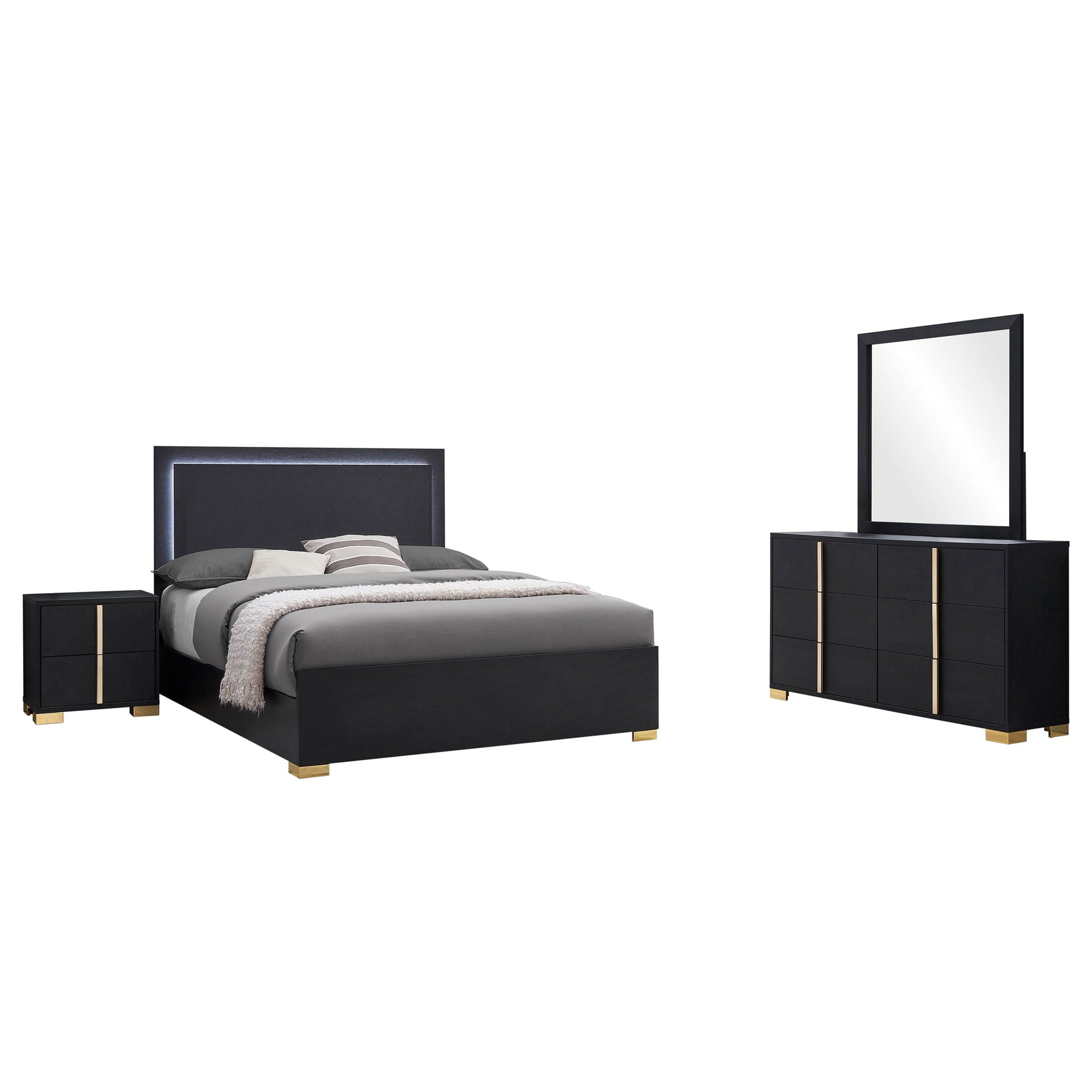 Jeremiah - Bedroom Set With LED Headboard