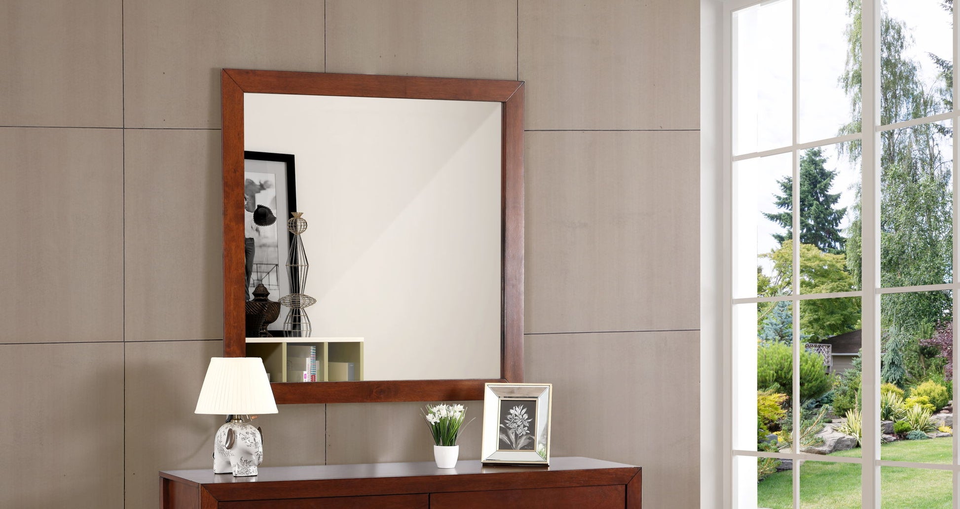 Modern Design Transitional Wall Mirror - Best Buy Furniture