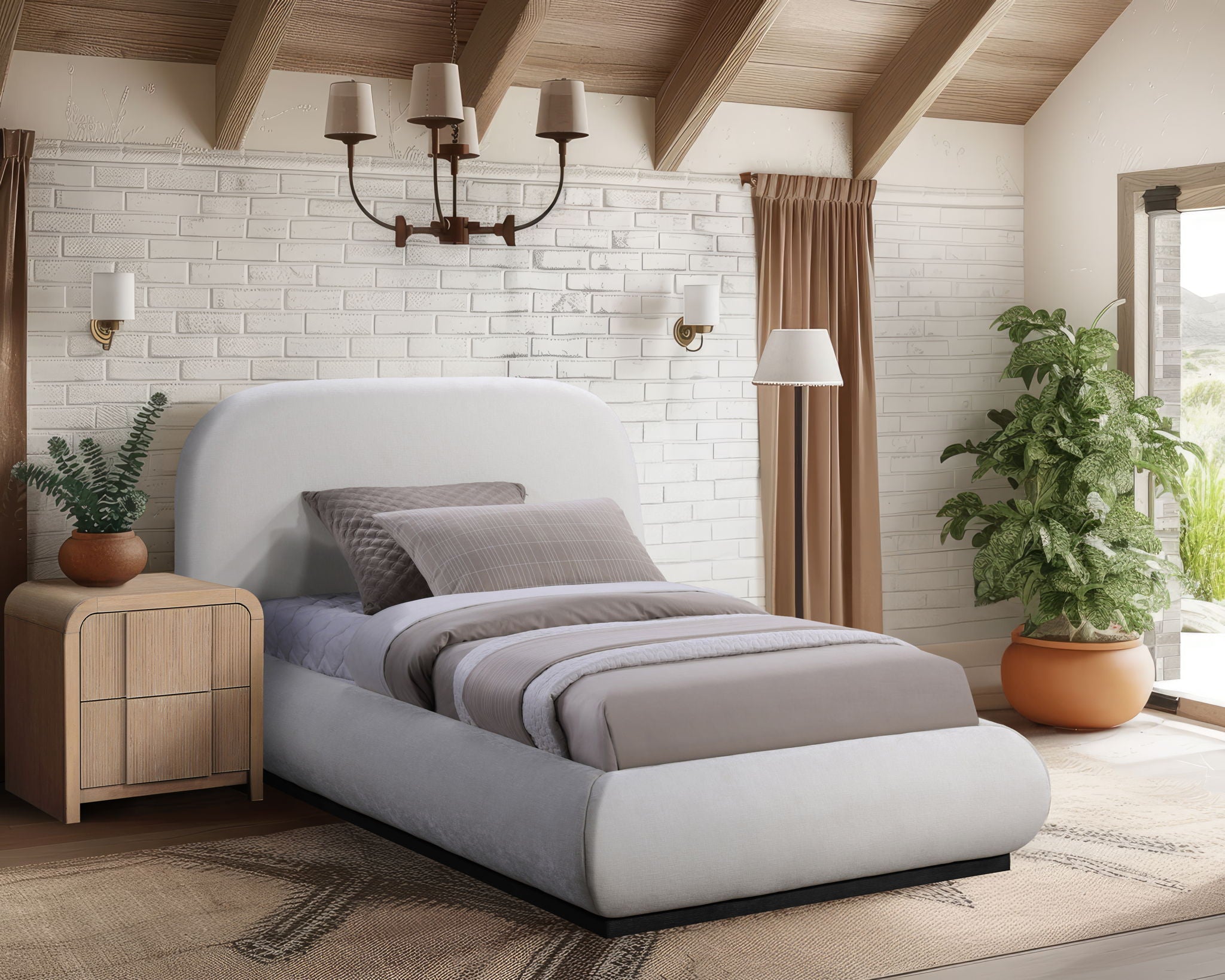 Vaughn - Chenille Bed With Black Base