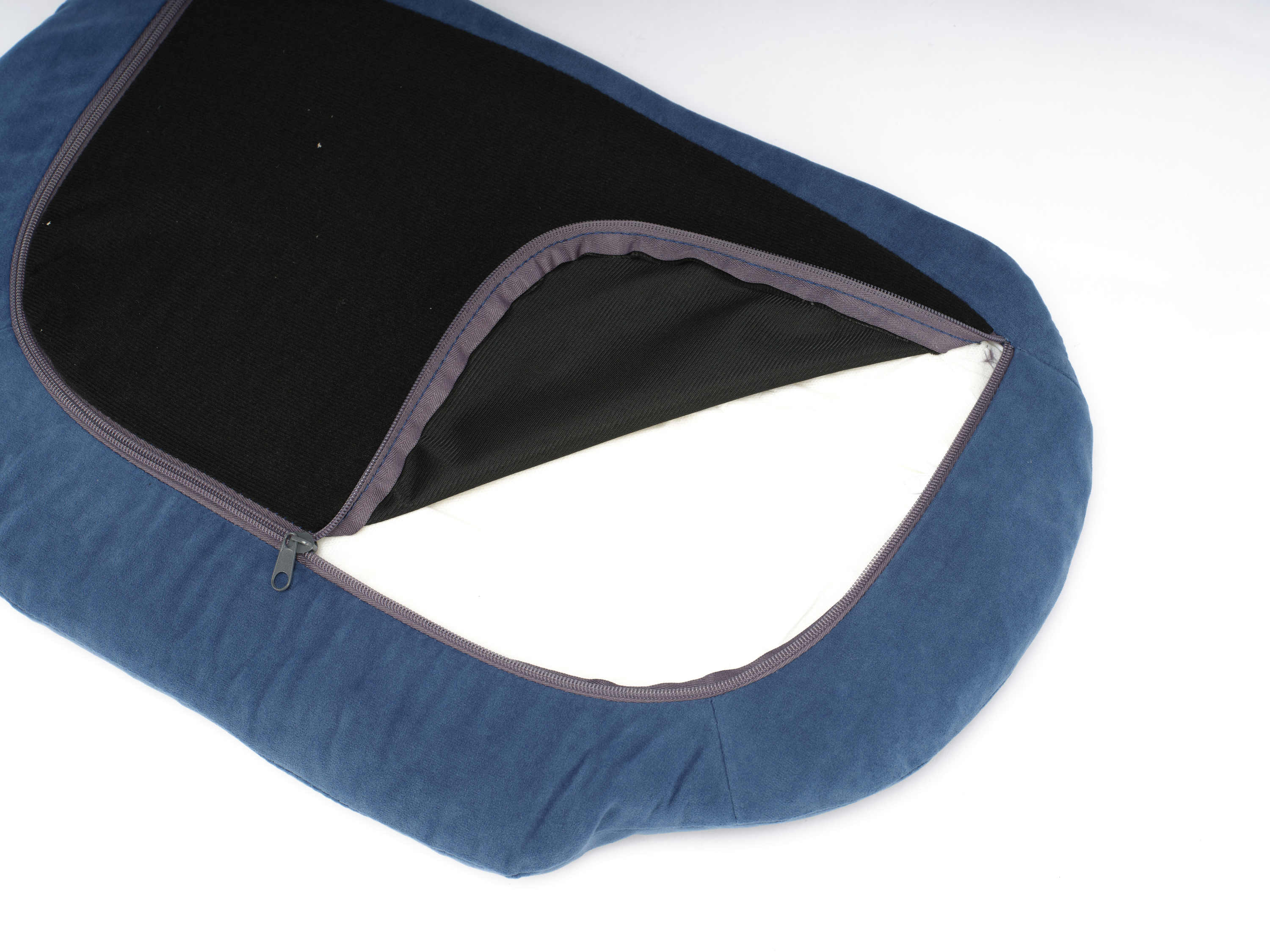 Scandinavian Style Elevated Dog Bed Pet Sofa Velvet Dark Blue Small Size