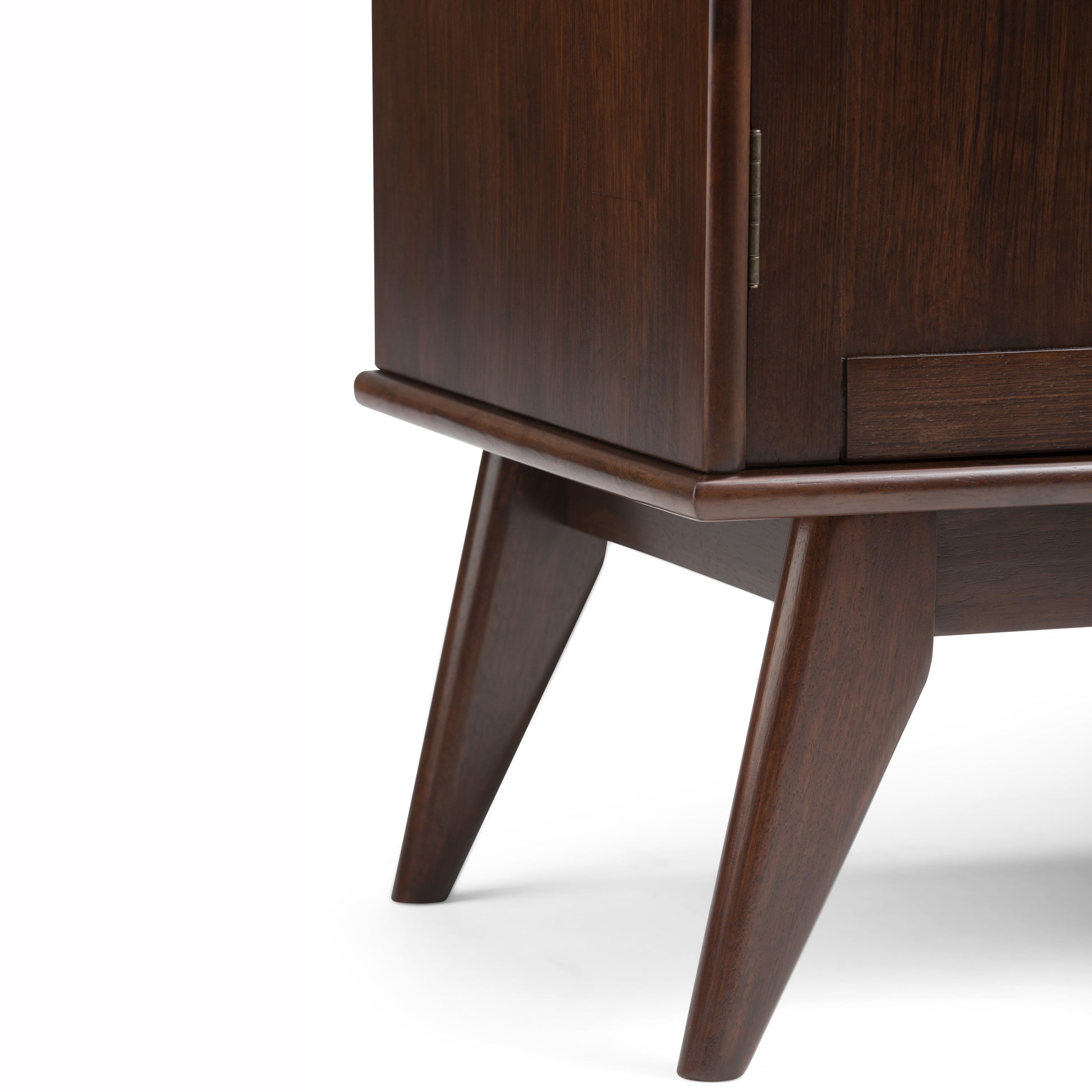 Draper - Mid Century Sideboard Buffet And Wine Rack - Medium Auburn Brown - Best Buy Furniture