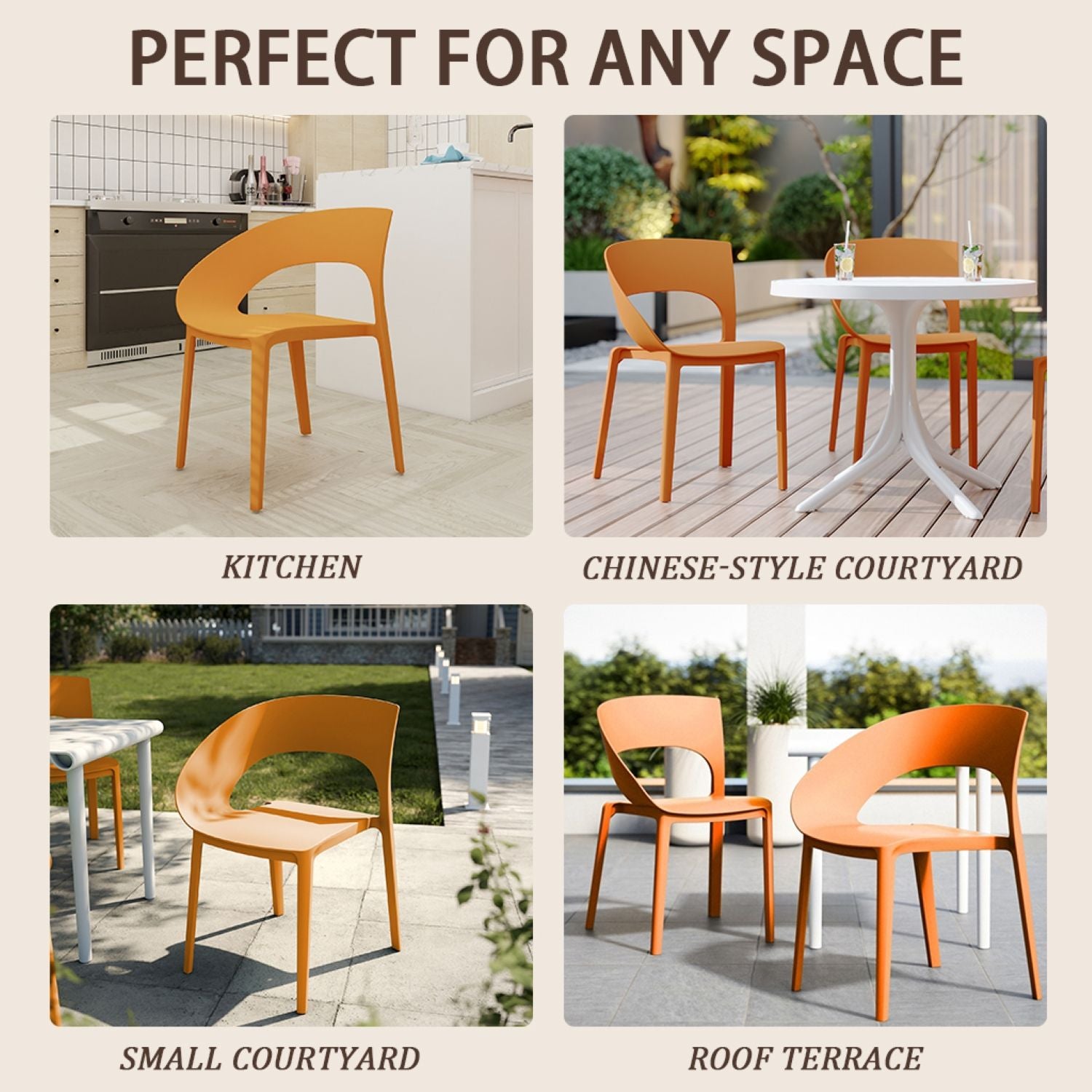 4 Piece Set Of Modern Designed Single Chairs With Folding Square Table