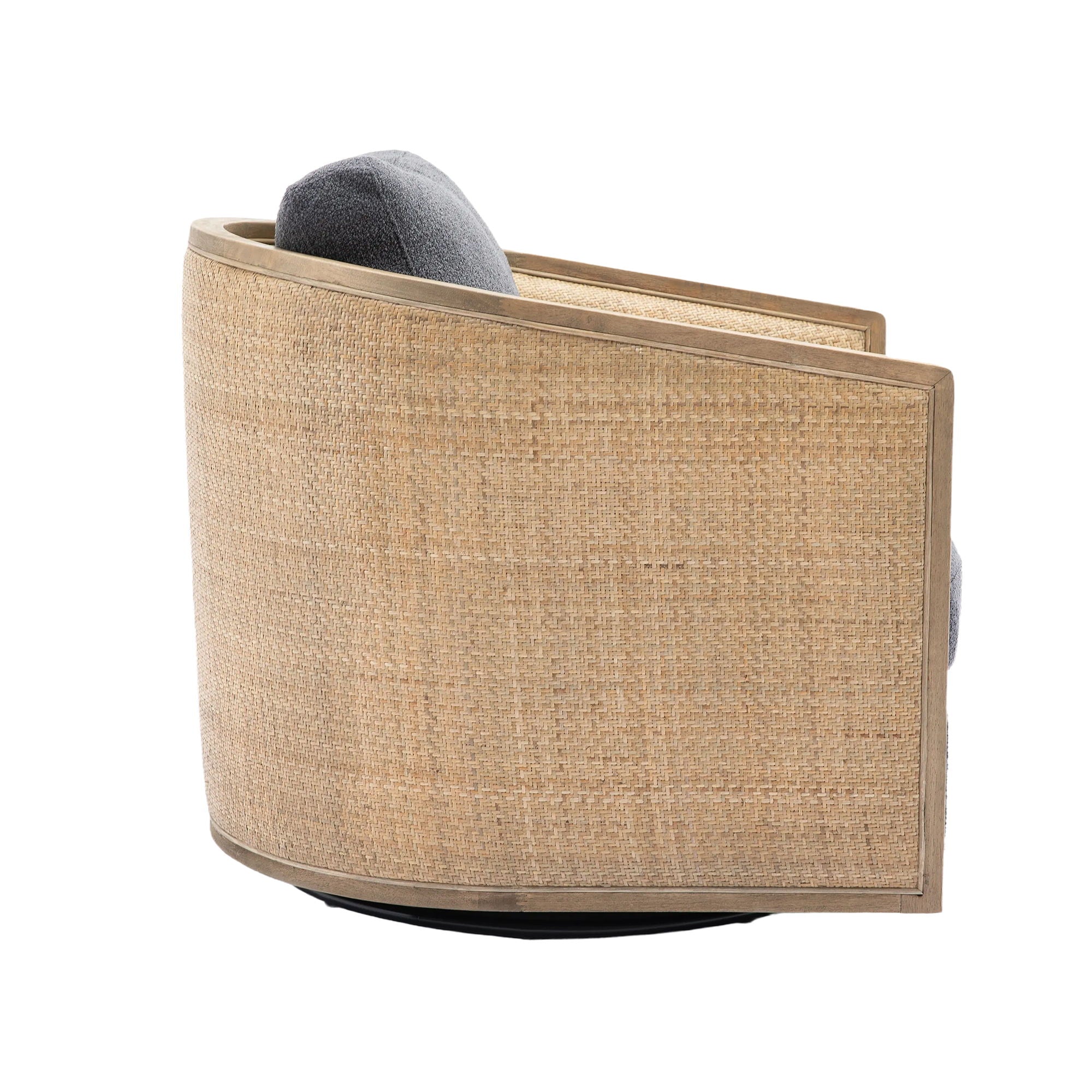 Barrel, Comfy Round Accent Sofa Chair With 360 Degree Swivel, Leisure Arm