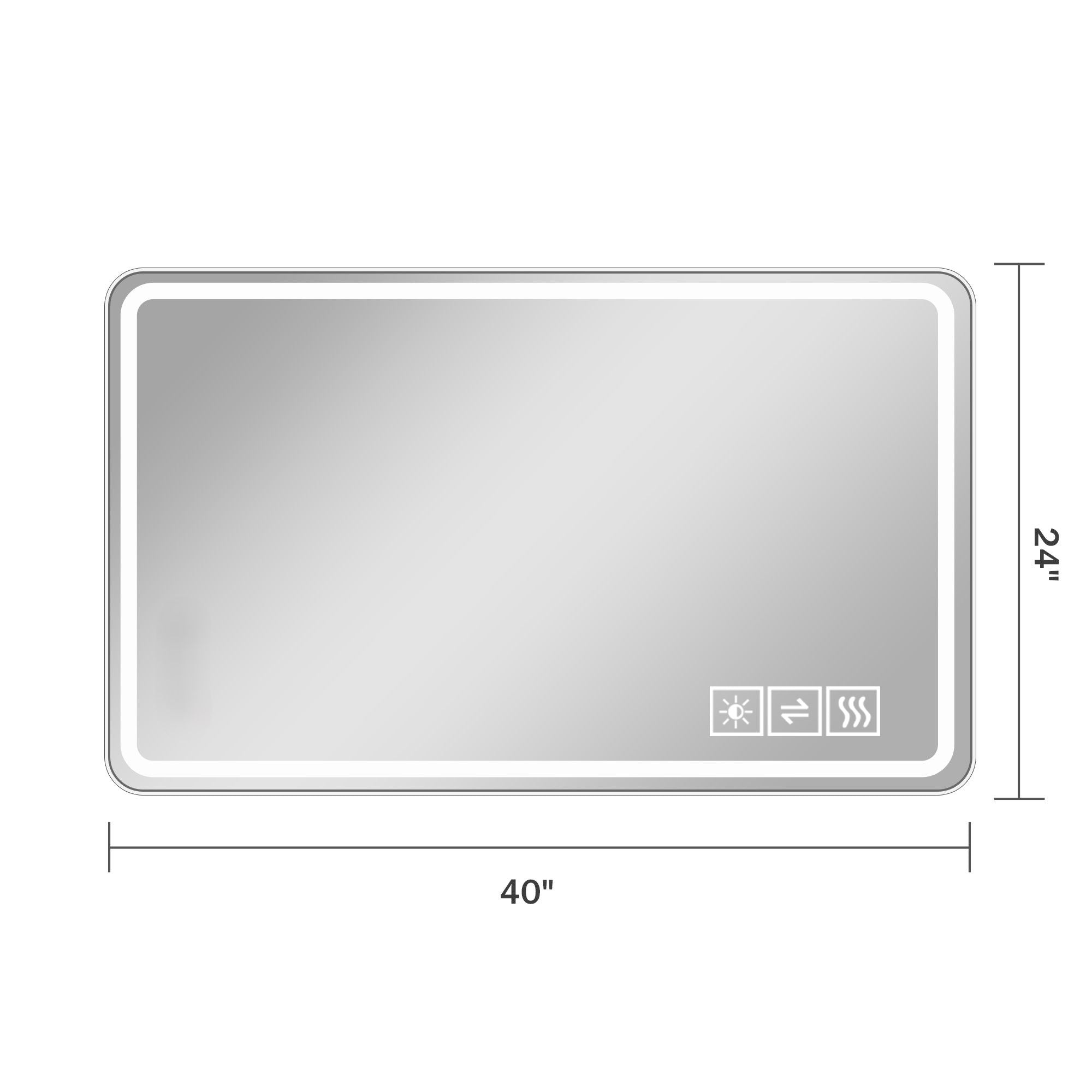 LED Bathroom Mirror, Anti Explosion Glass, Rust Resistant, Anti Fog, Tri Color