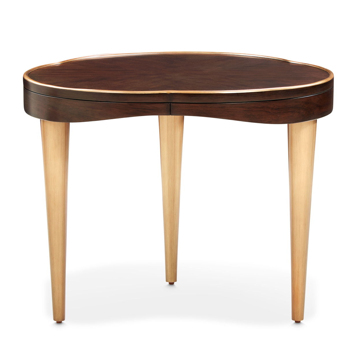 Camellia Field - End Table - Dark Brown / Gold
