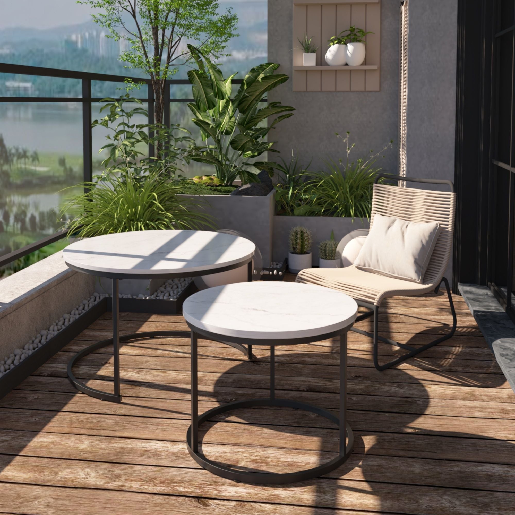 Round Nesting Coffee Table (Set of 2)