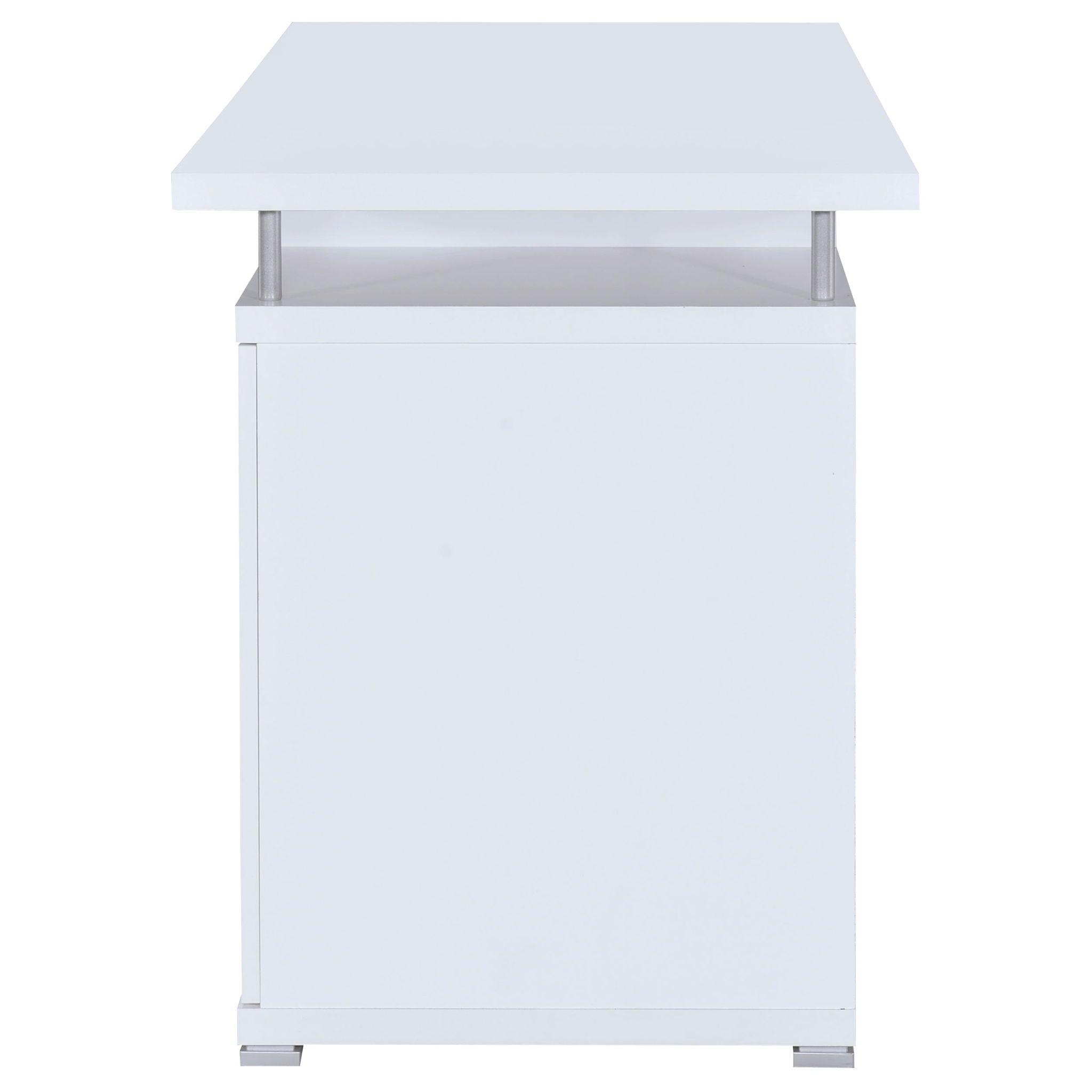 Modern Office Computer Desk With 2 Drawers, Adjustable Shelf, Slide Out Keyboard Tray