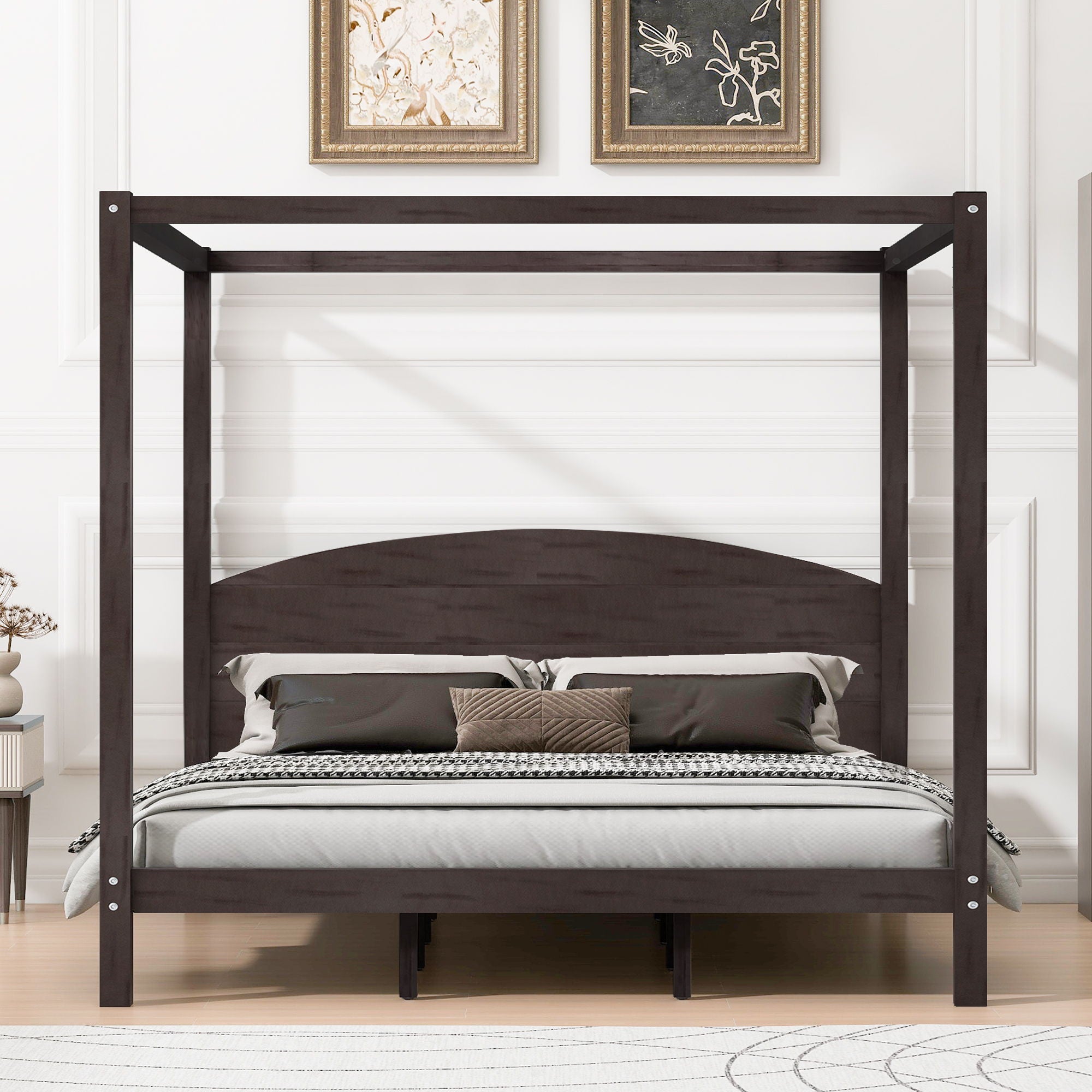anopy Platform Bed With Headboard And Support Legs