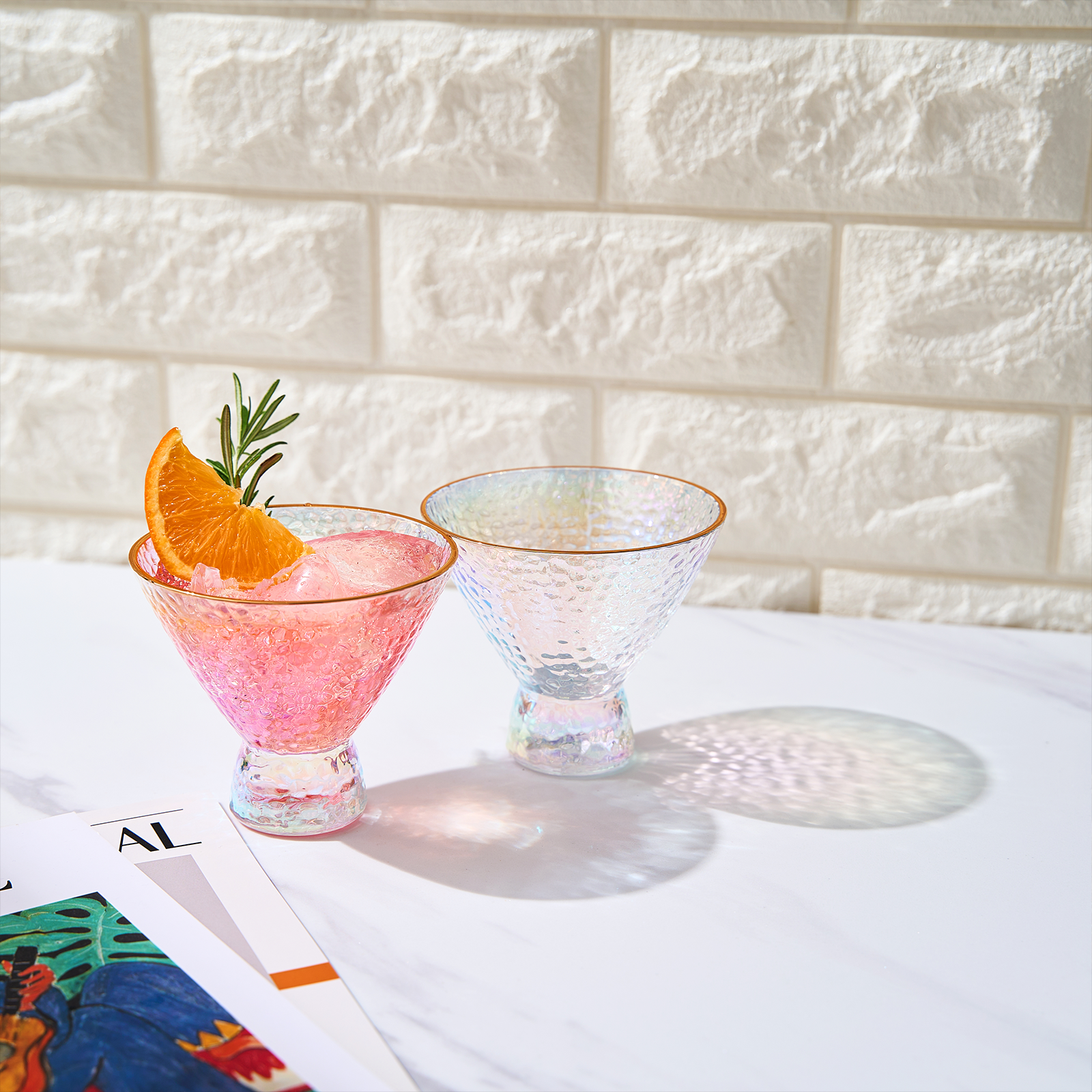 Dulce Martini Cocktail Glassware, Set of 2