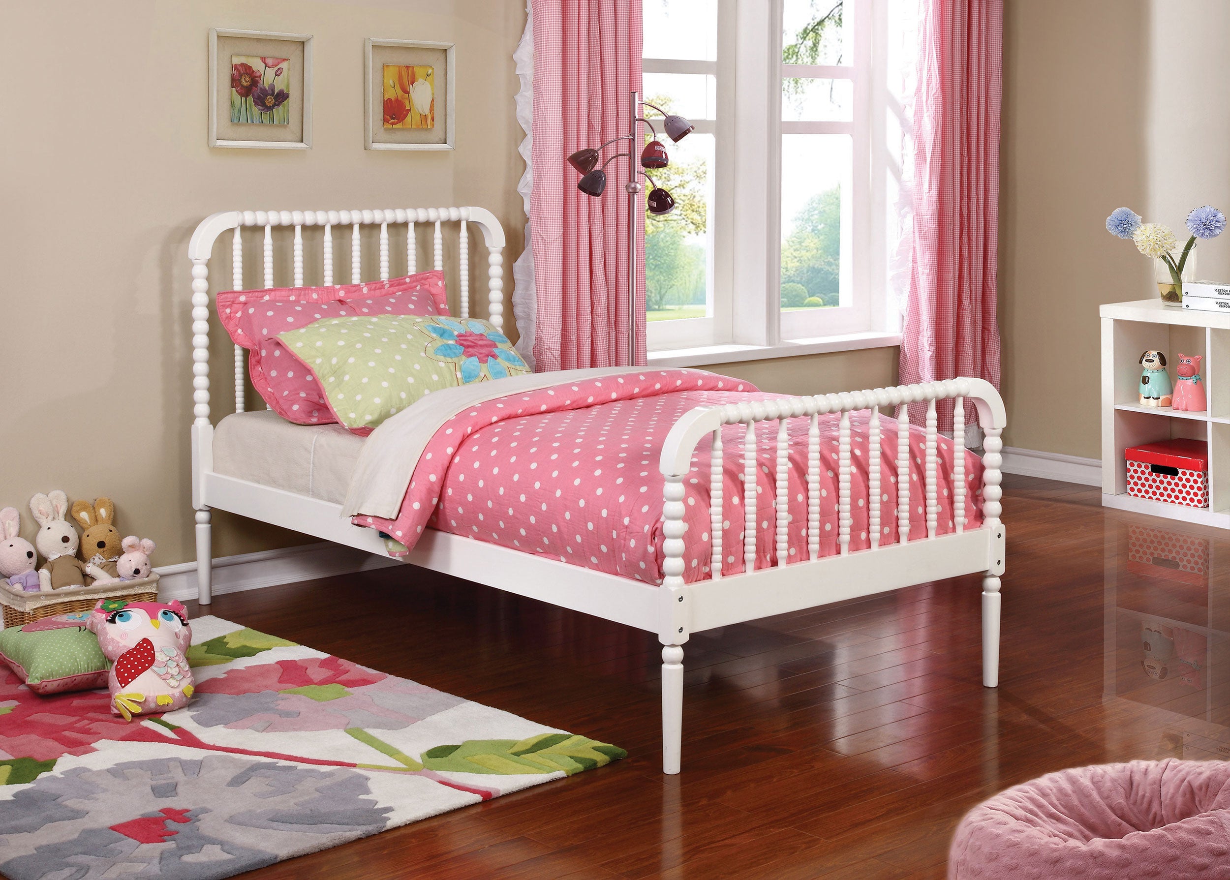 Jones Wood Twin Open Frame Bed White-CoasterEssence
