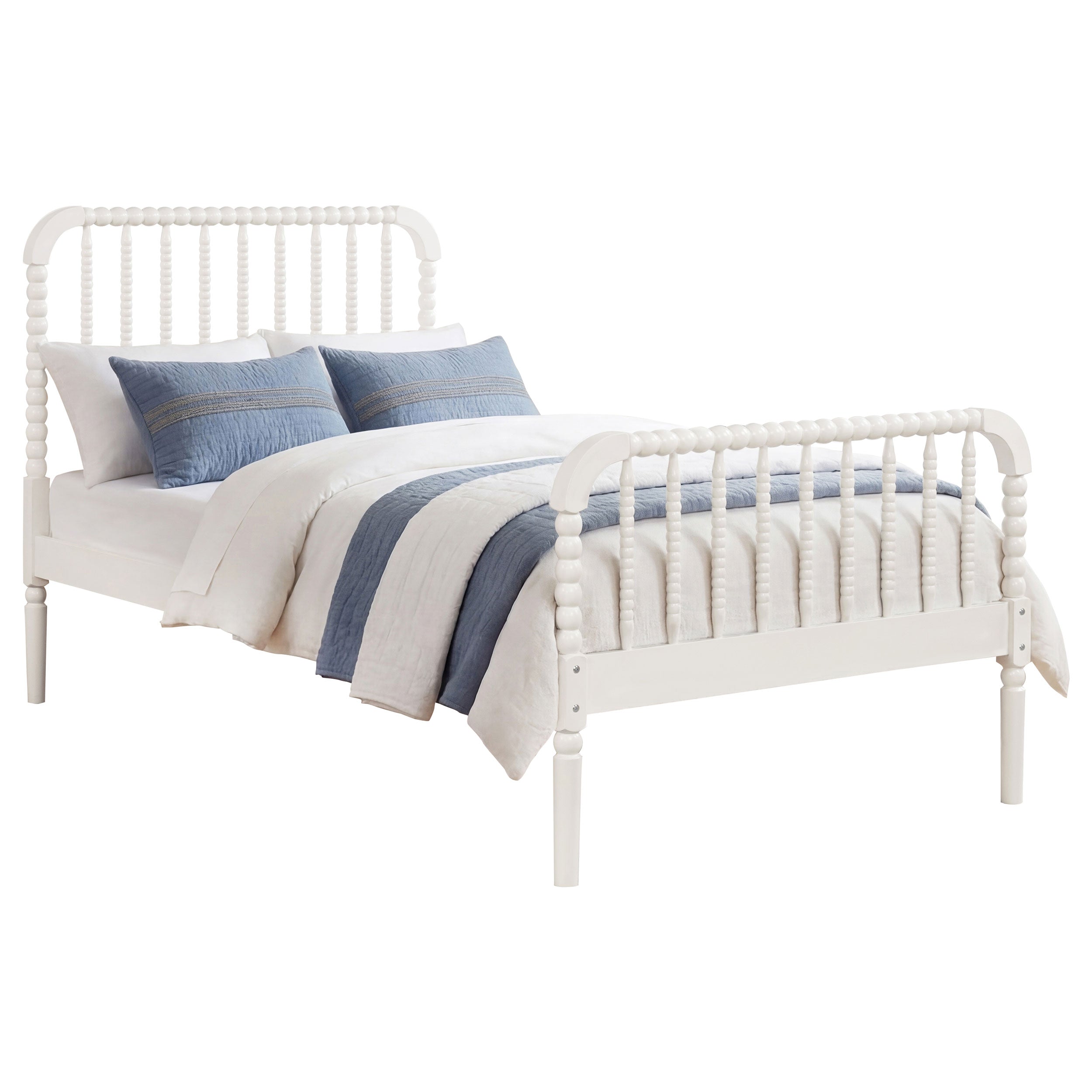 Jones Wood Twin Open Frame Bed White-CoasterEssence