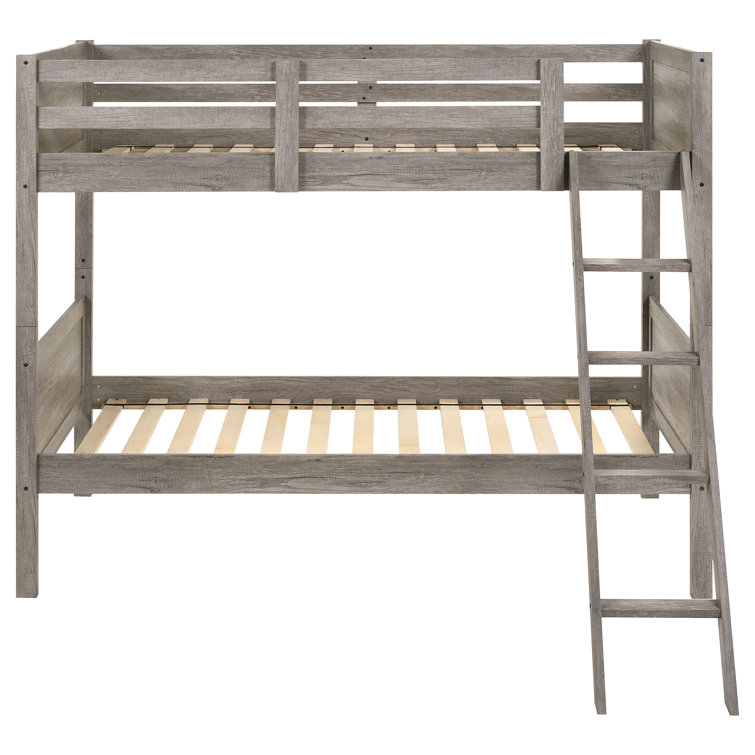 Ryder Wood Twin Over Twin Bunk Bed Weathered Taupe-CoasterEveryday