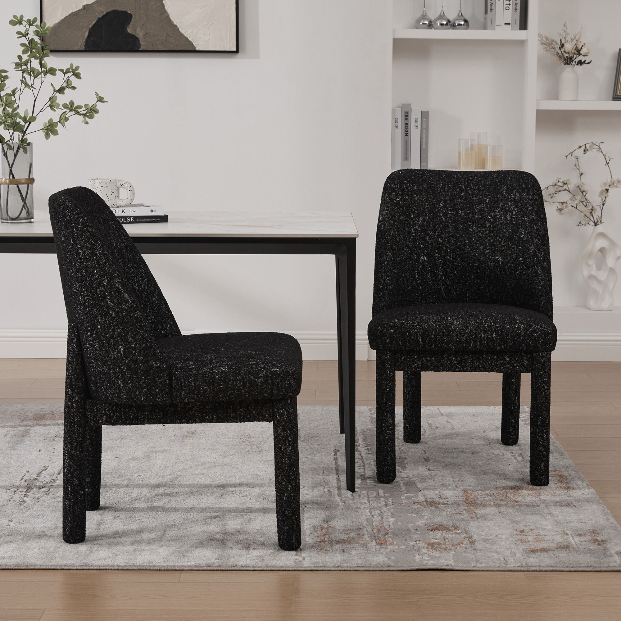 Wide Minimalist Dining Chair (Set of 2)