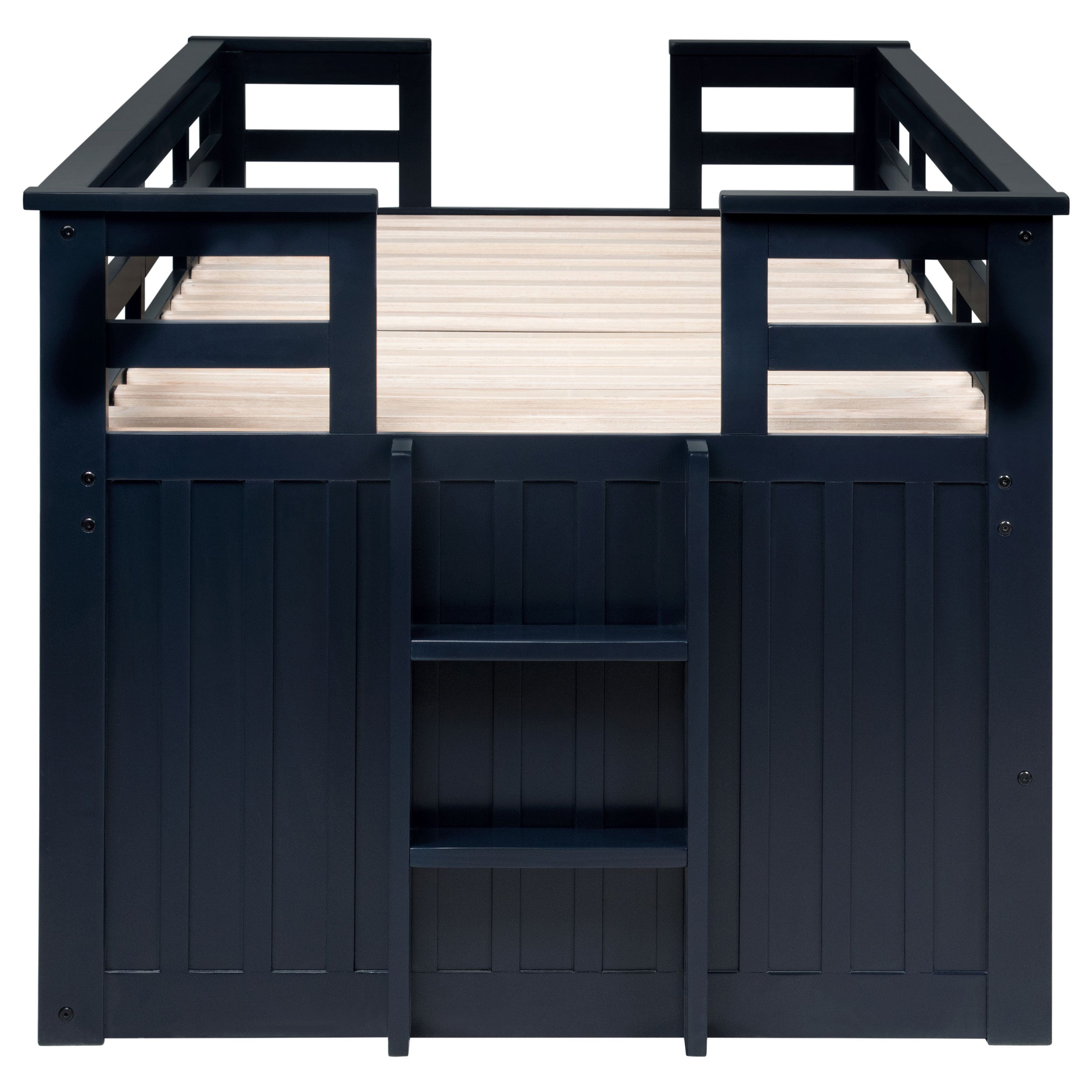 Carlsbad Wood Twin Captains Bed With Trundle Navy Blue-