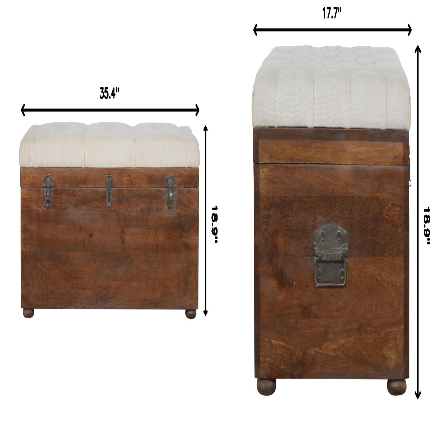 Linen Storage Trunk - Chestnut / White Linen - Best Buy Furniture
