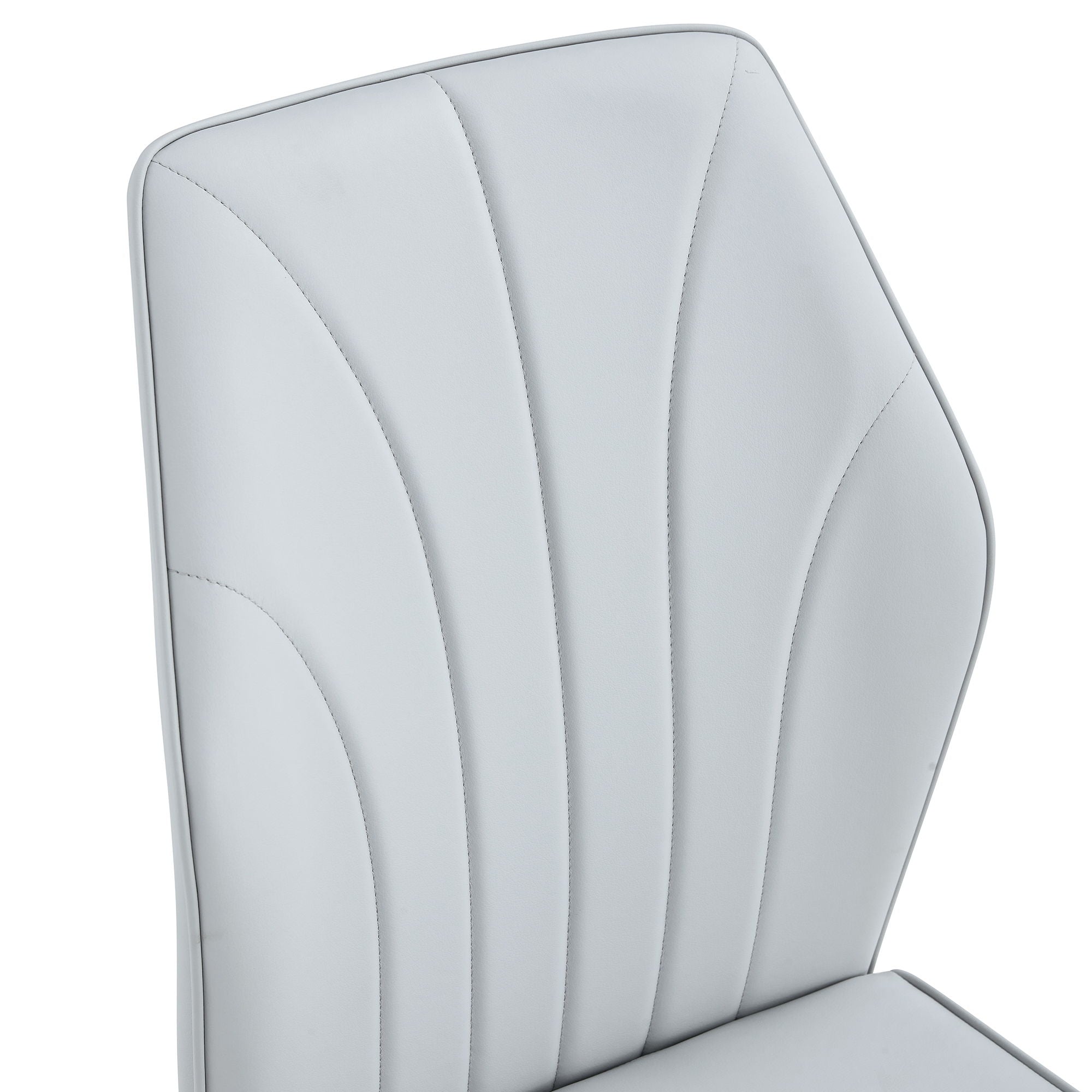 4 Modern Dining Chairs With Stylish Patterned Backrest And Metal Legs