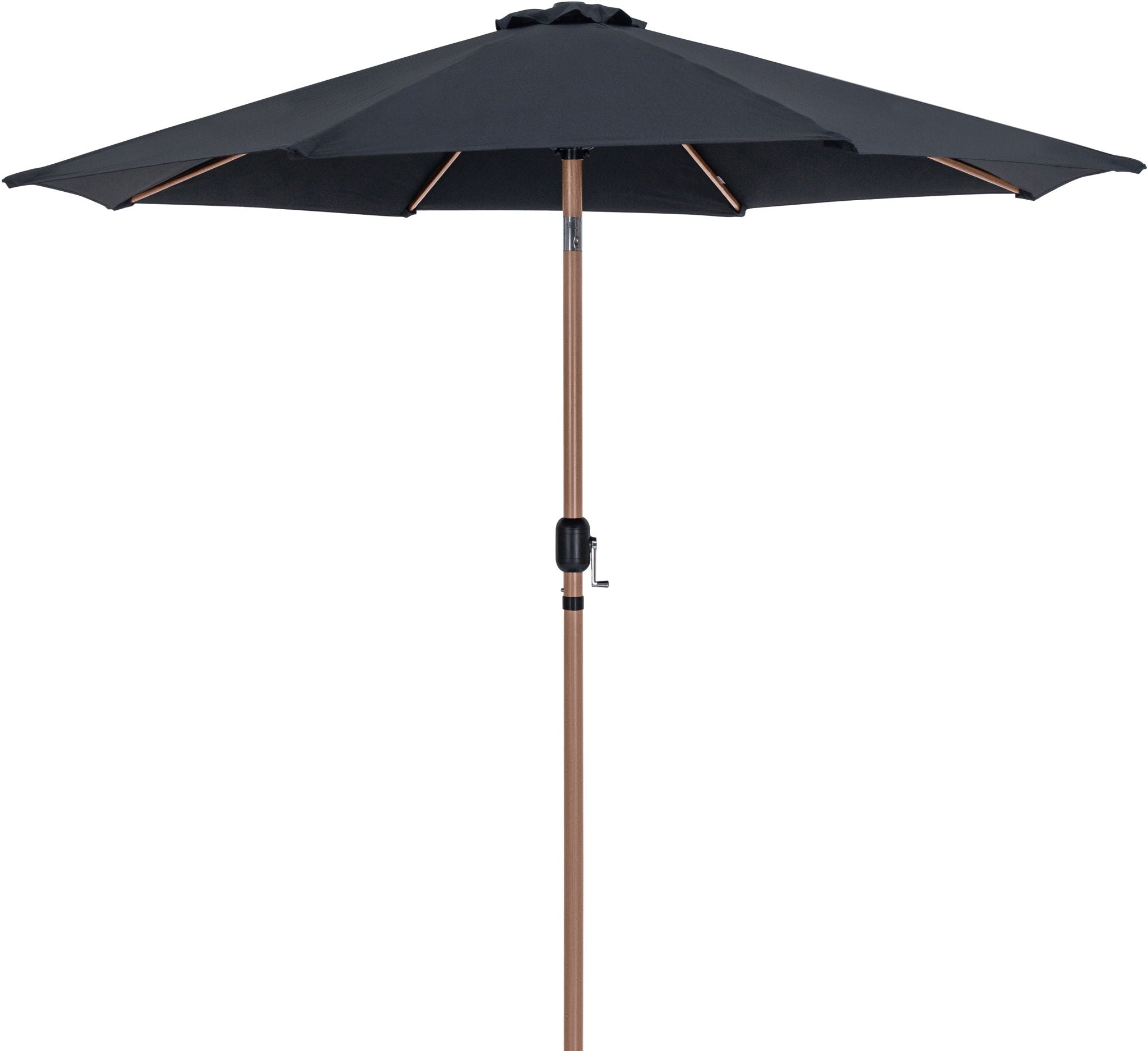 Fiji - Aluminum Patio Umbrella With Round White And Teak Base