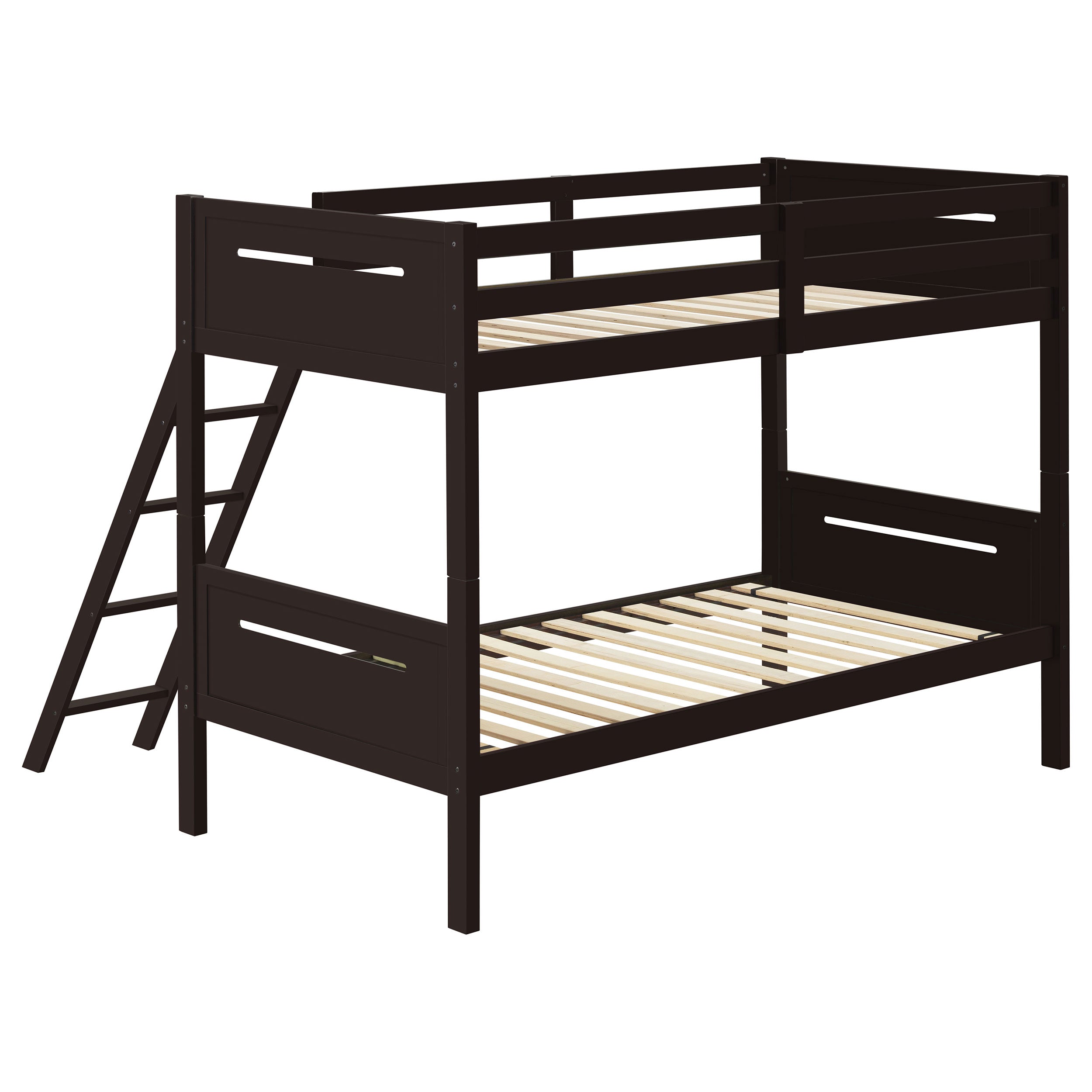 Littleton Wood Twin Over Twin Bunk Bed Espresso-CoasterEveryday