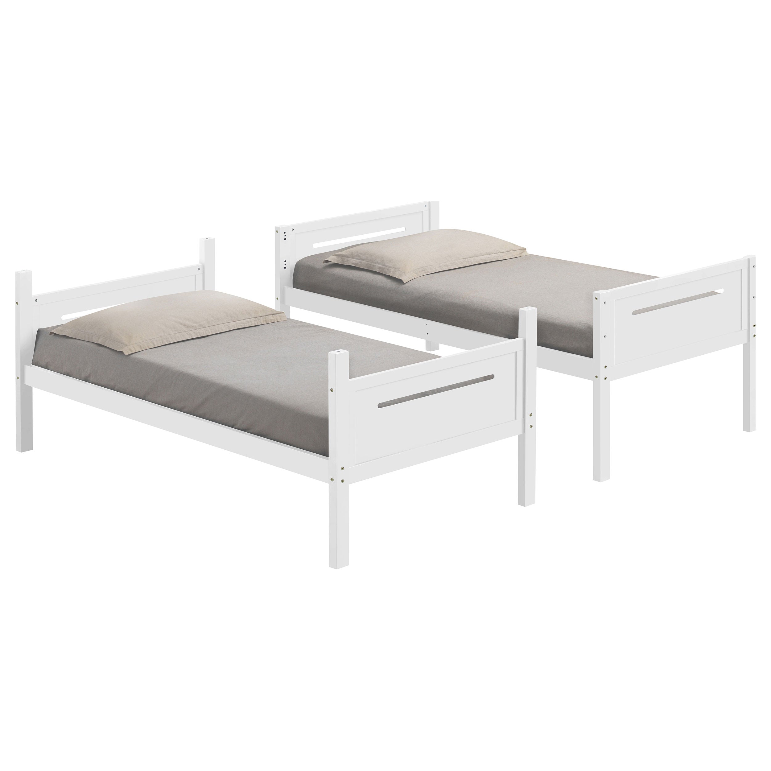 Littleton Wood Twin Over Twin Bunk Bed White-CoasterEveryday