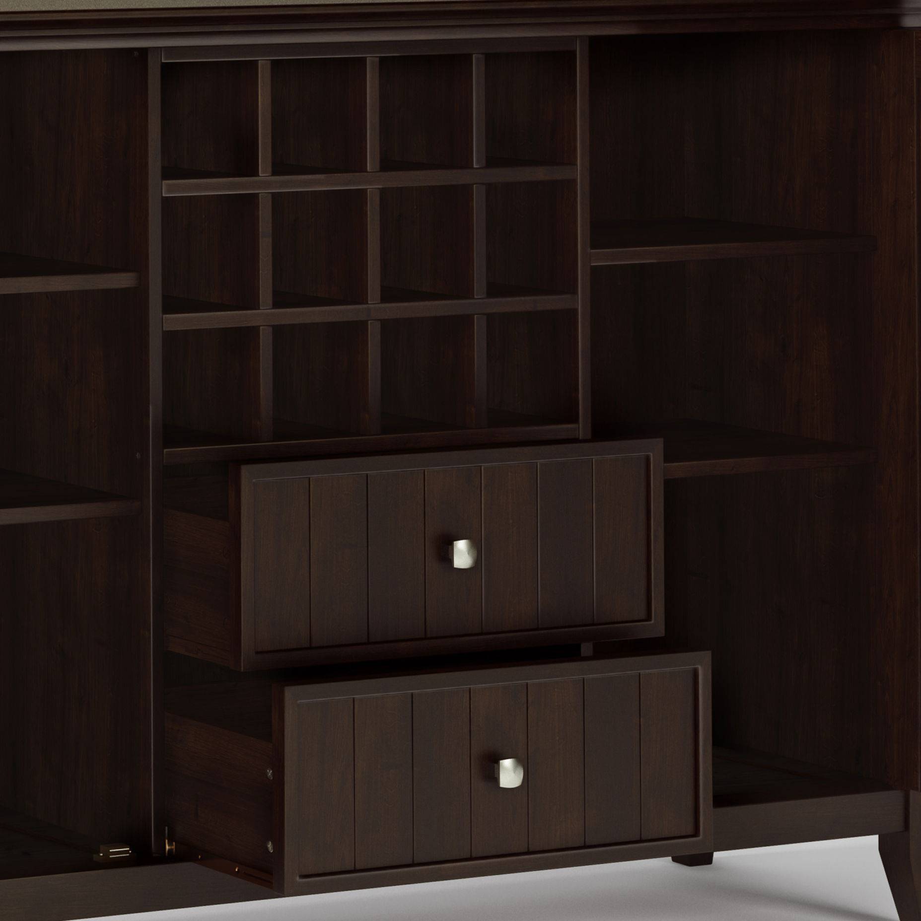 Bedford - Sideboard Buffet And Wine Rack - Dark Chestnut Brown - Best Buy Furniture