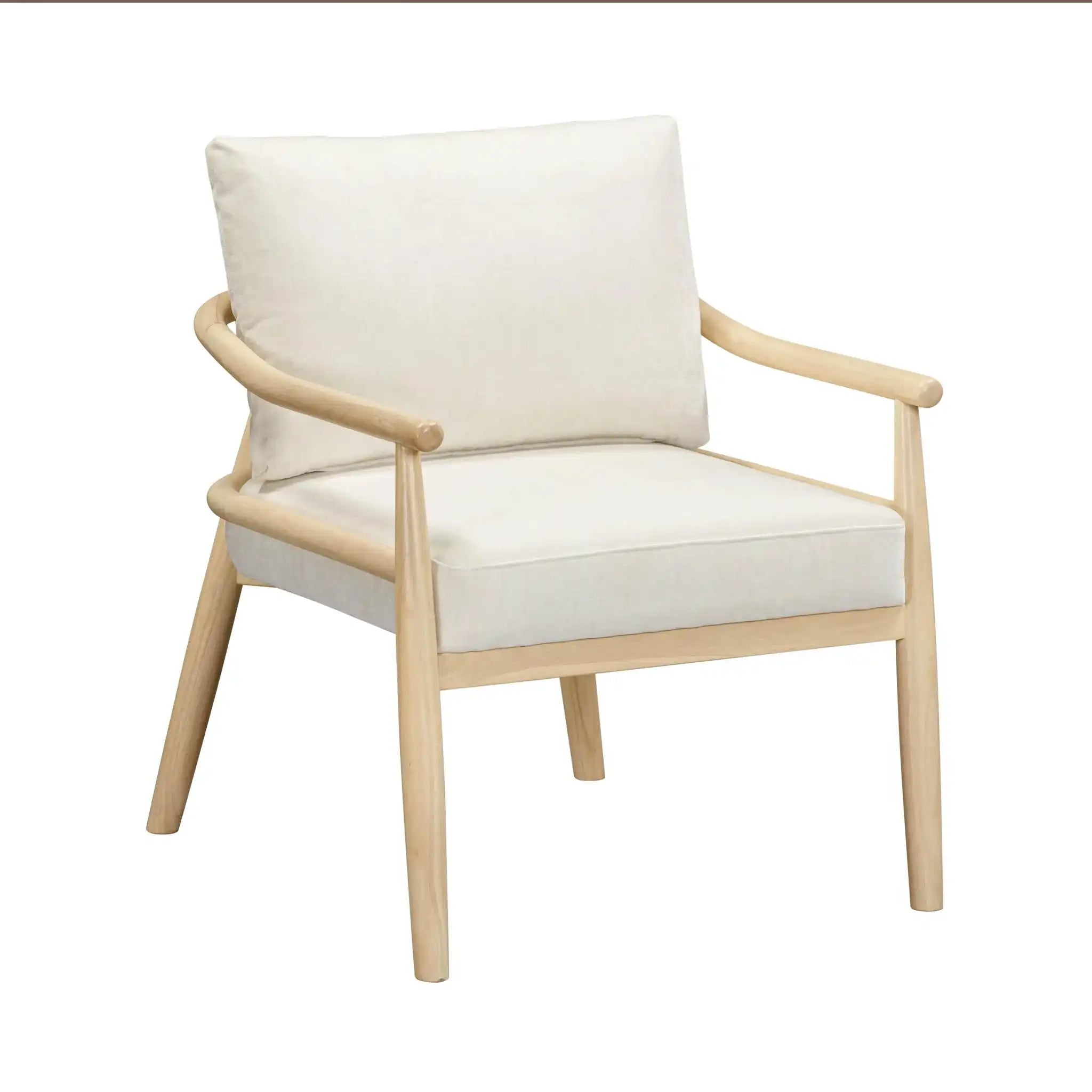 Dixie - Chenille Velvet Accent Chair - Cream